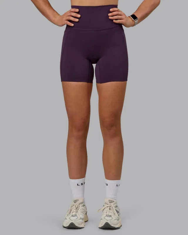 Elixir Mid Short Tight With Pockets - Midnight Plum sold by LSKD