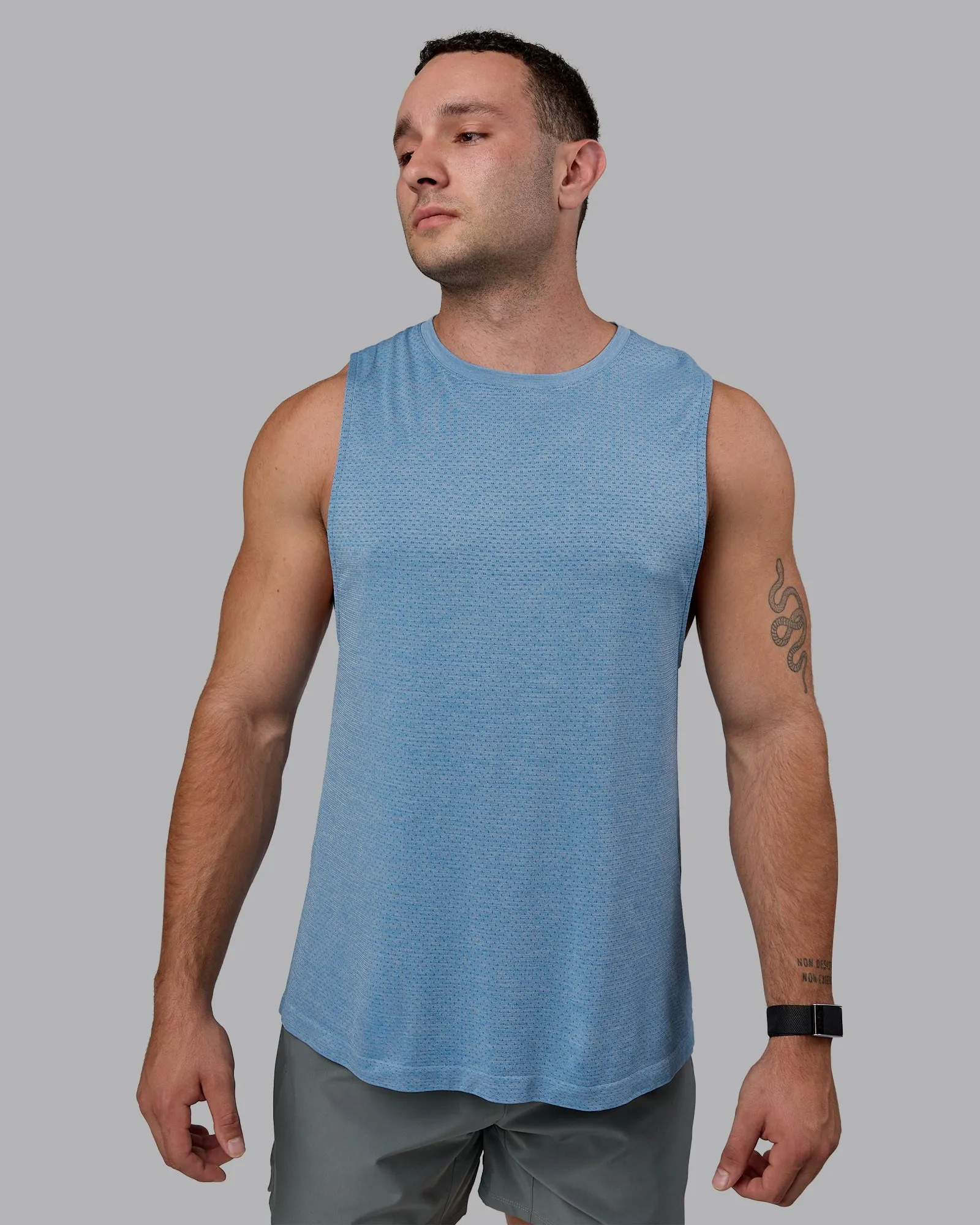 AeroFLX+ Seamless Muscle Tank - Elemental Blue/Ice Blue sold by LSKD