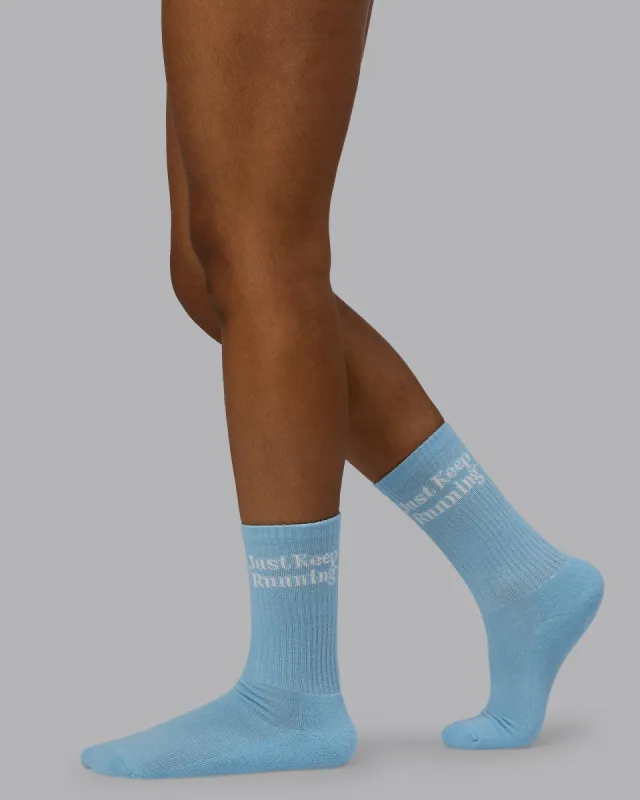 Just Keep Running 3 Pack Crew Socks - Multi-Glacial sold by LSKD