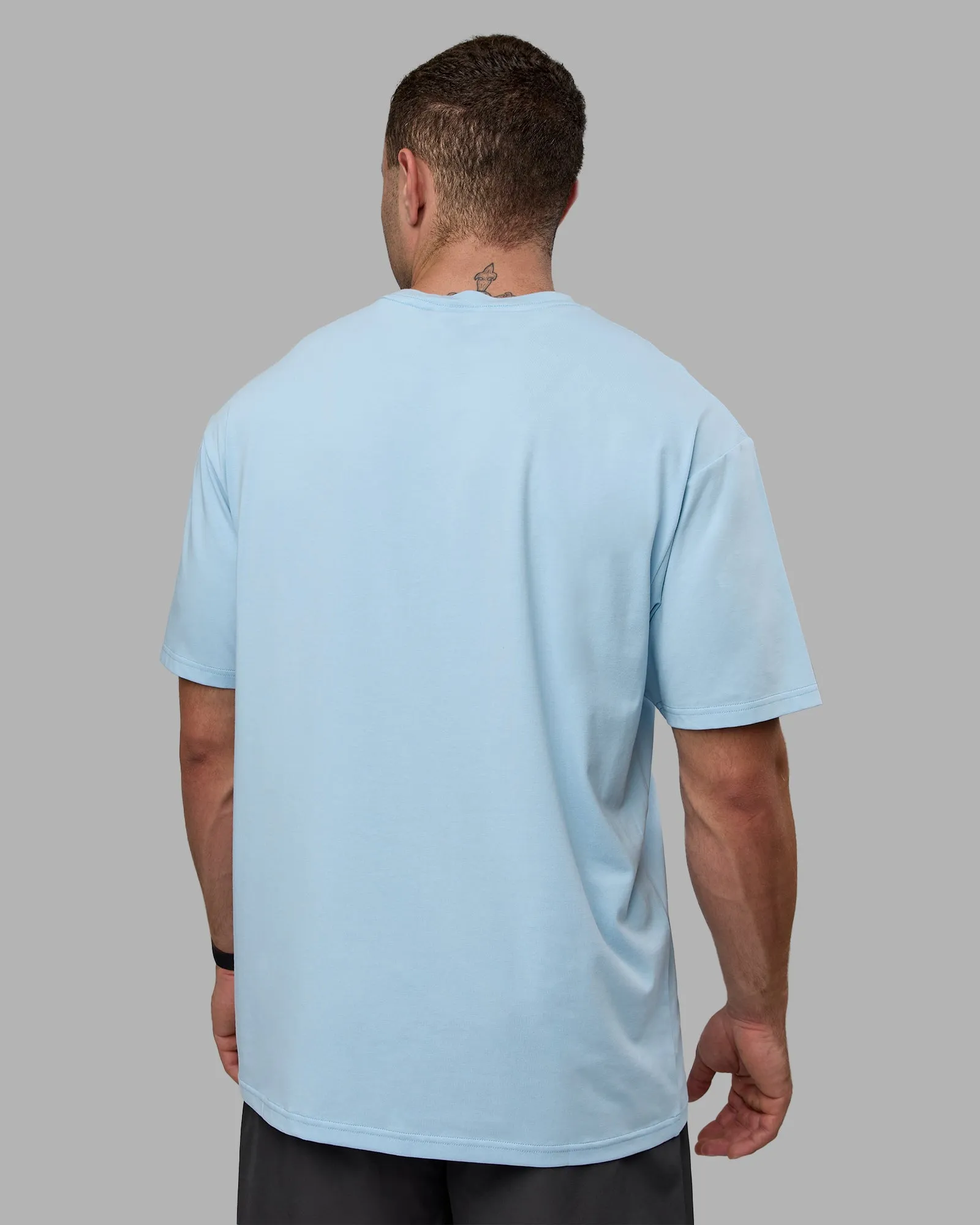 Just Keep Running FLXCotton Tee Oversize - Glacial Blue-Off White sold by LSKD product image thumbnail 4