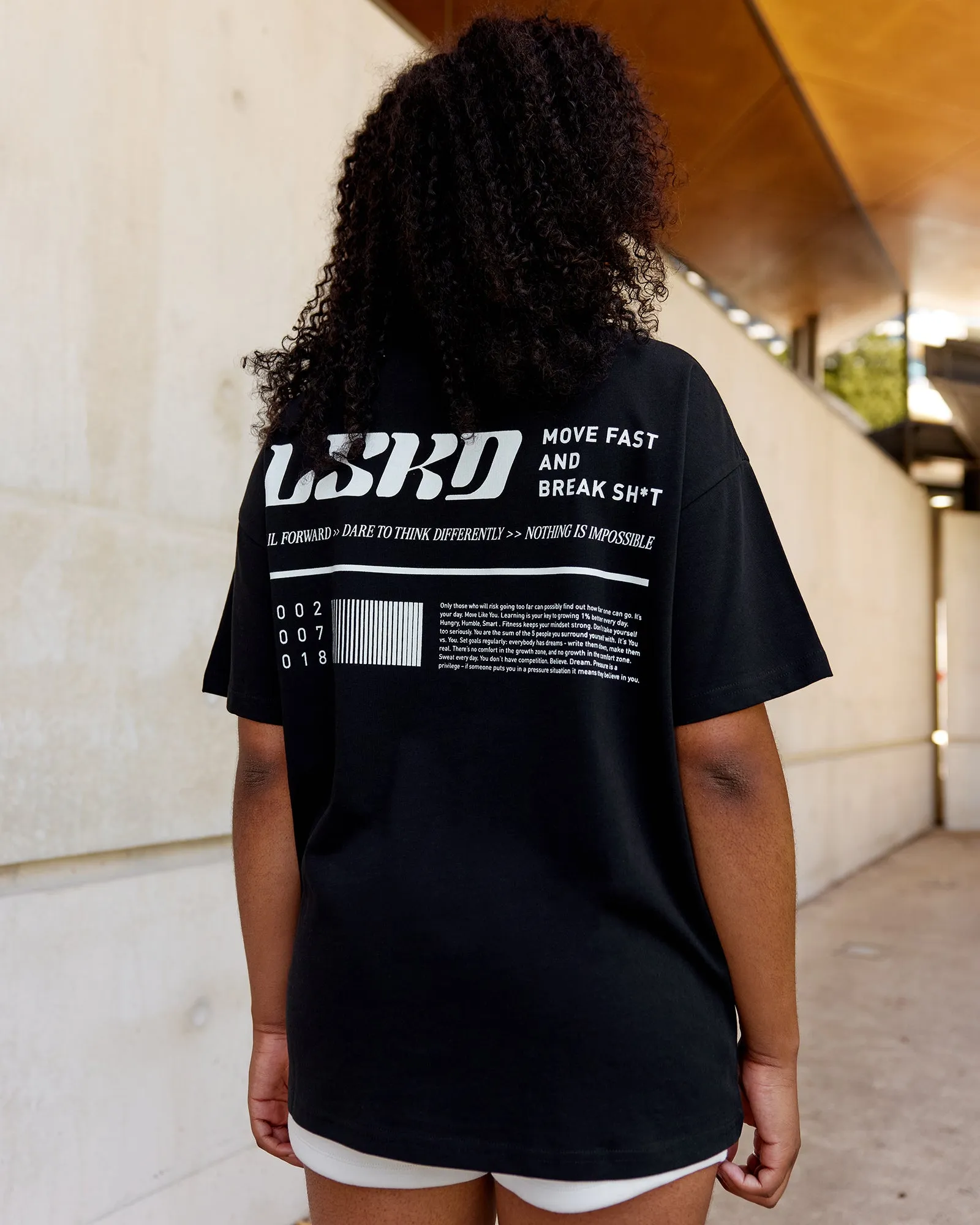 Fail Forward Heavyweight FLXCotton Oversized Tee - Black-Off White sold by LSKD