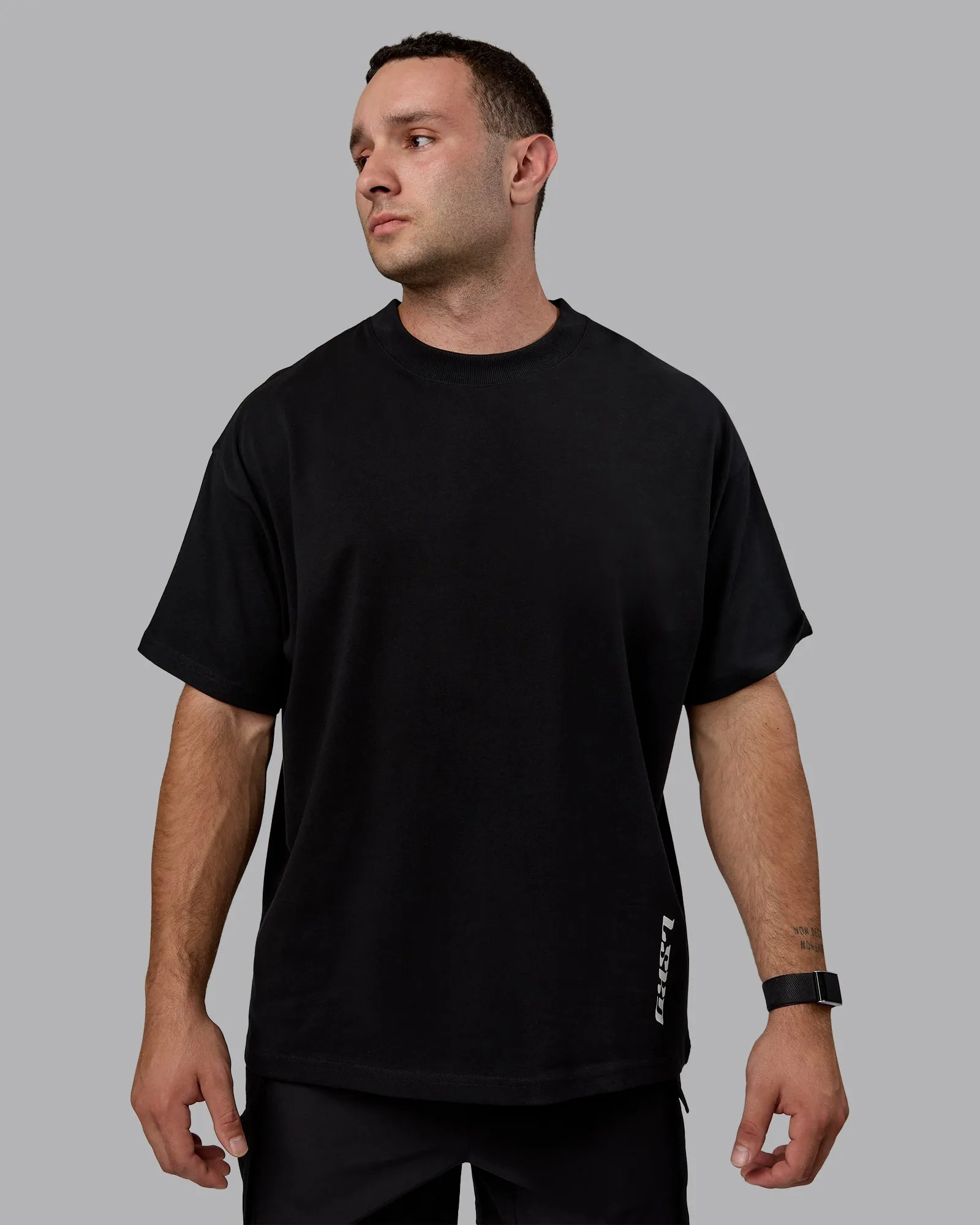 Fail Forward Heavyweight FLXCotton Oversized Tee - Black-Off White sold by LSKD product image thumbnail 3
