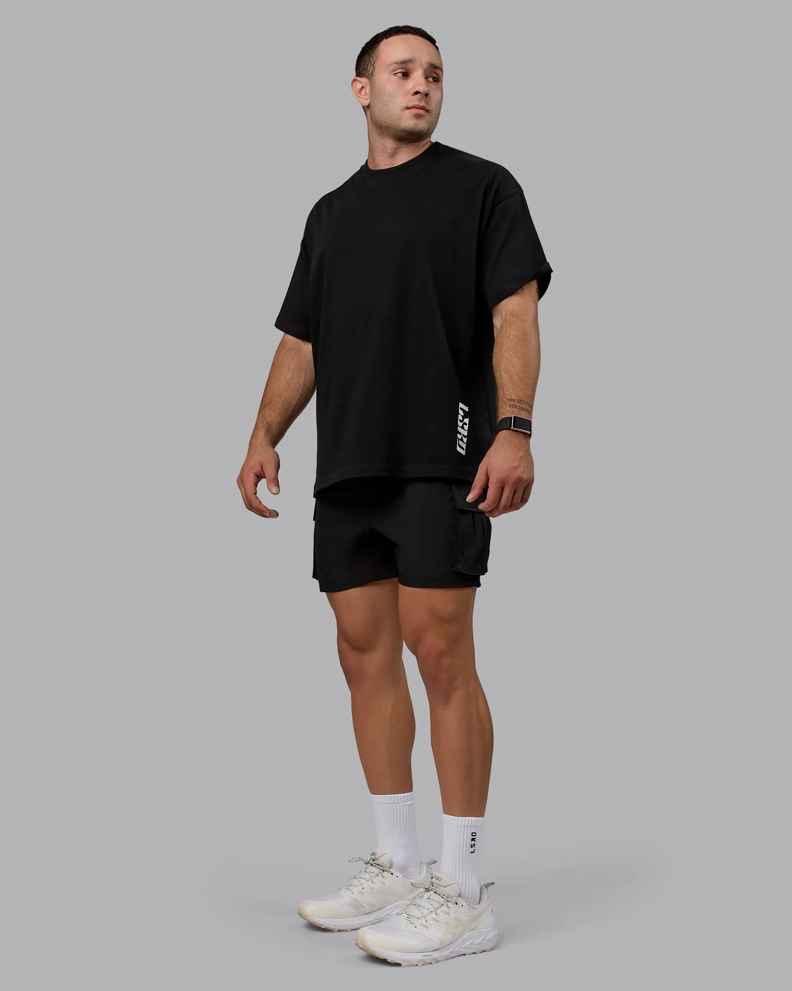 Fail Forward Heavyweight FLXCotton Oversized Tee - Black-Off White sold by LSKD product image thumbnail 5