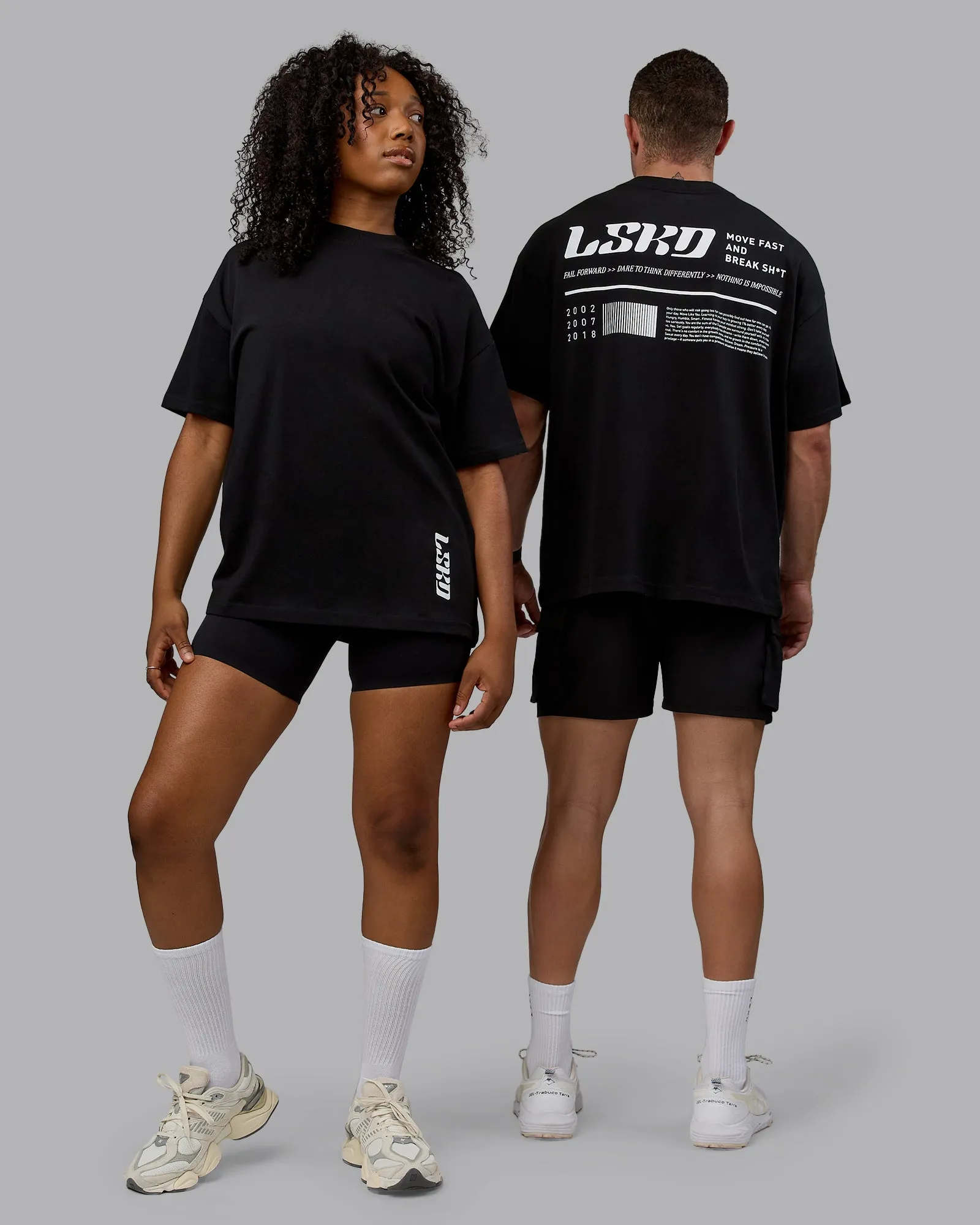 Fail Forward Heavyweight FLXCotton Oversized Tee - Black-Off White sold by LSKD product image thumbnail 2