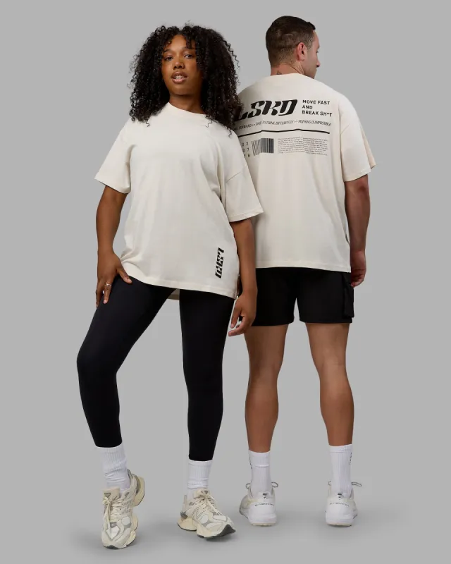 Fail Forward Heavyweight FLXCotton Oversized Tee - Off White - Black sold by LSKD