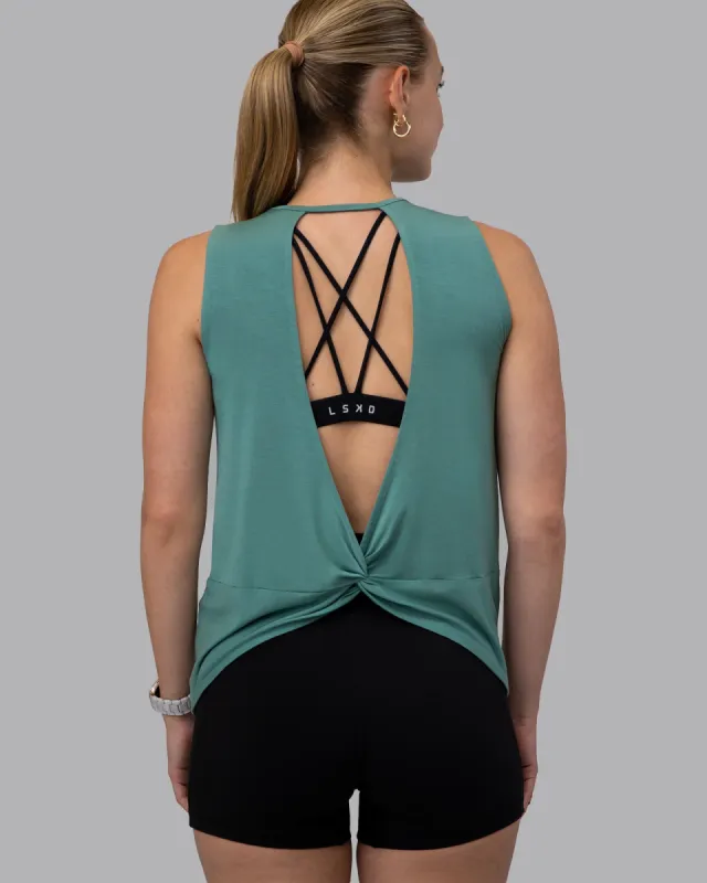 Swivel Open Back Tank - Sagebrush sold by LSKD