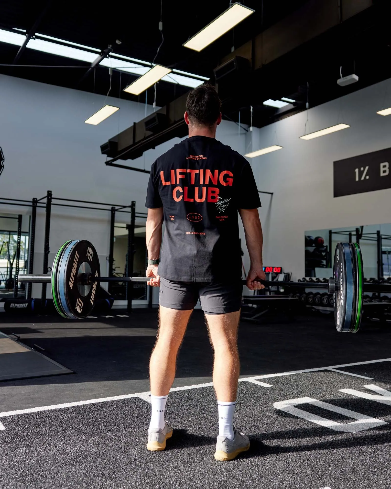 Unisex Lifting Club FLXCotton Tee Oversize - Black-Red sold by LSKD