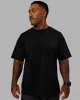 Unisex Lifting Club FLXCotton Tee Oversize - Black-Red sold by LSKD