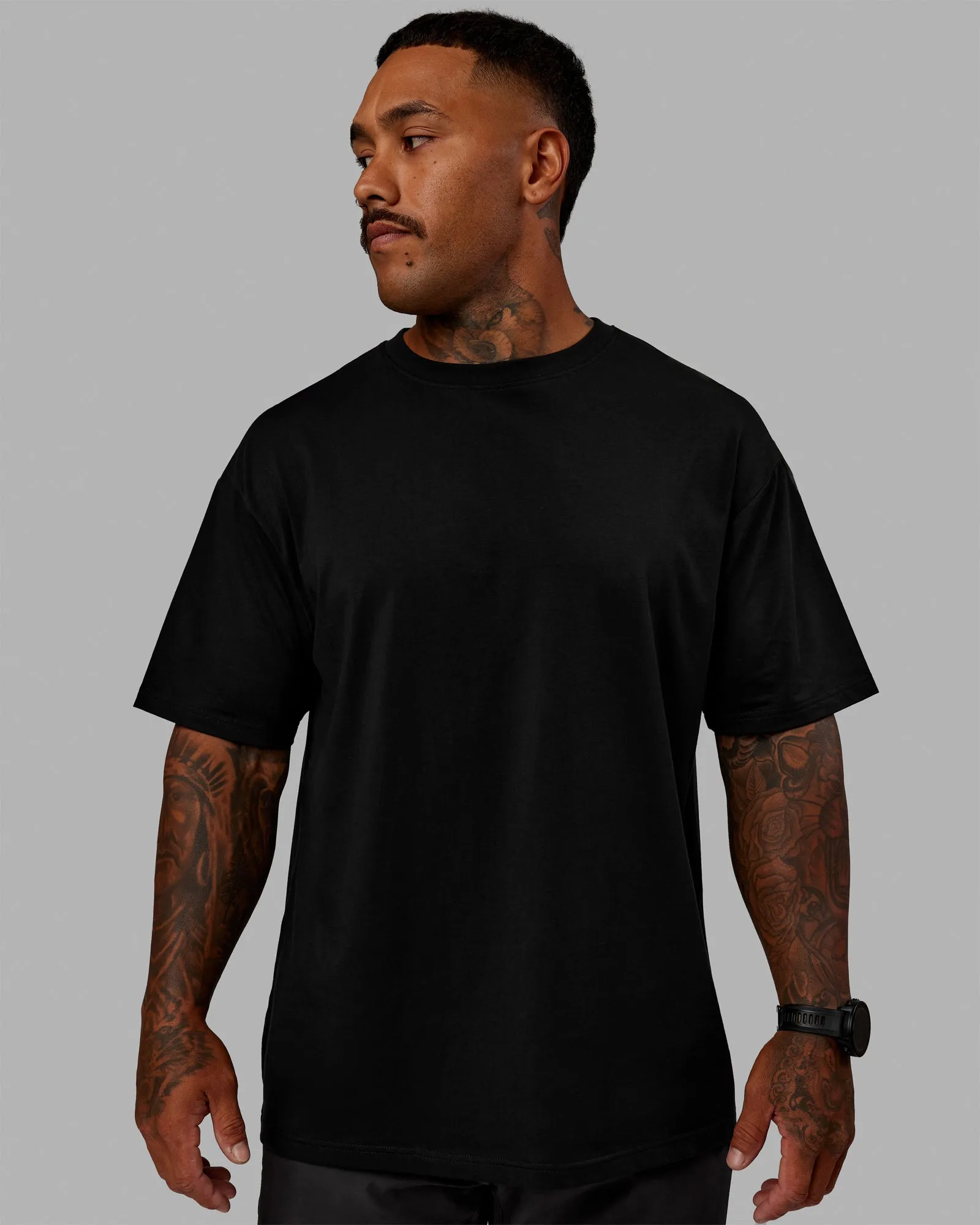 Unisex Lifting Club FLXCotton Tee Oversize - Black-Red sold by LSKD product image thumbnail 4