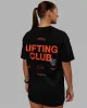 Unisex Lifting Club FLXCotton Tee Oversize - Black-Red sold by LSKD