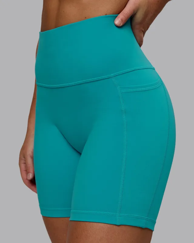 Fusion Mid Short Tights with Pockets - Uplift Blue sold by LSKD