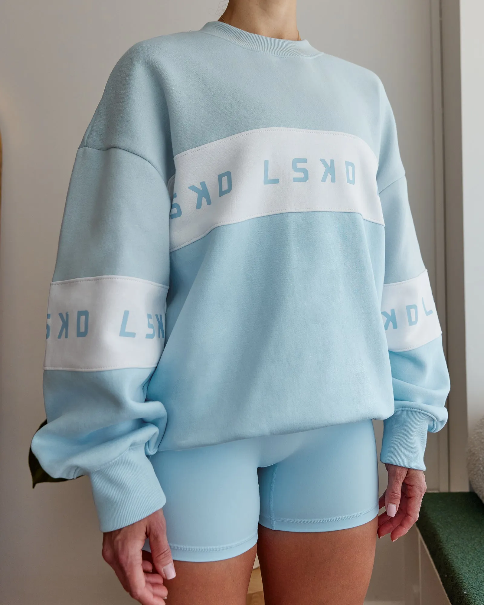 Disc Oversized Sweater - Multi-Glacial Blue sold by LSKD