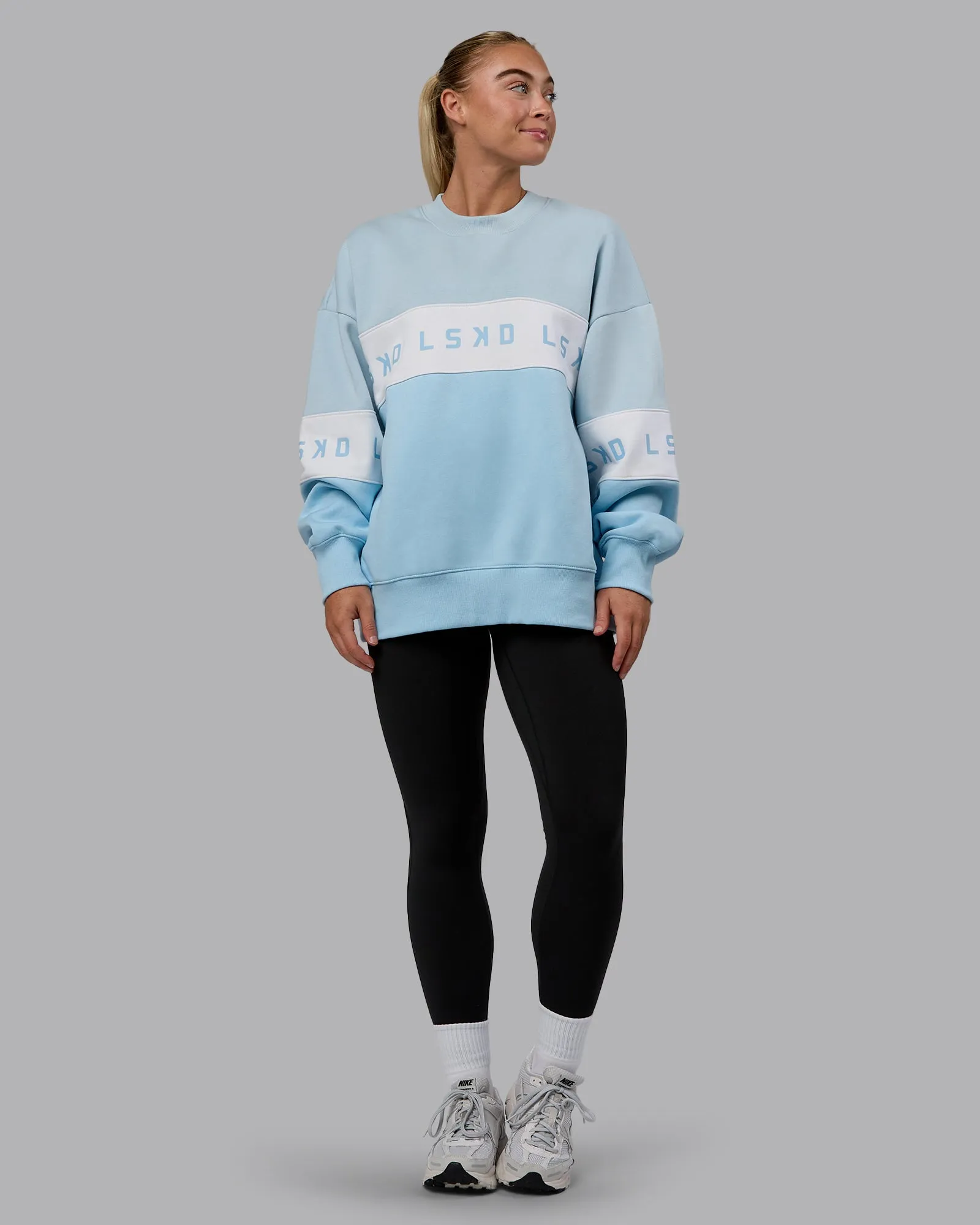 Disc Oversized Sweater - Multi-Glacial Blue sold by LSKD product image thumbnail 2