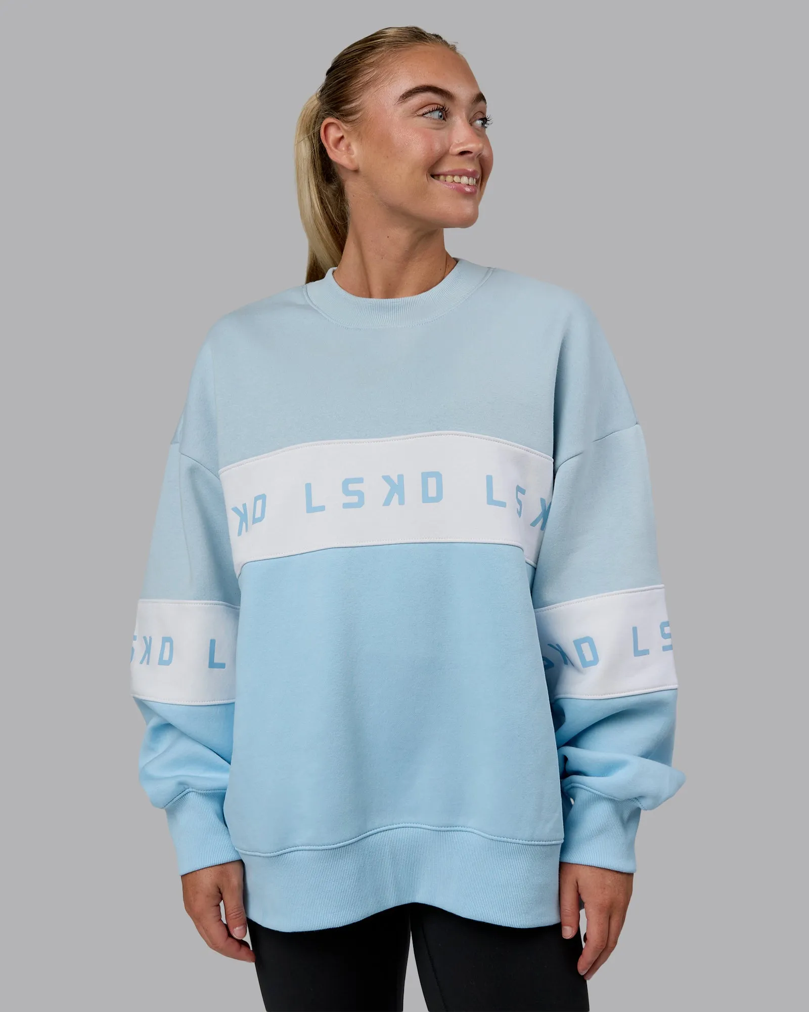 Disc Oversized Sweater - Multi-Glacial Blue sold by LSKD product image thumbnail 5