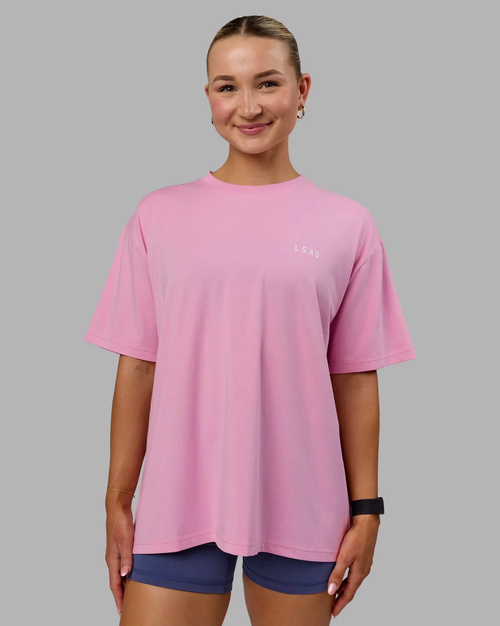 Go-To We Rise FLXCotton Oversized Tee - Bubblegum-White sold by LSKD product image thumbnail 2