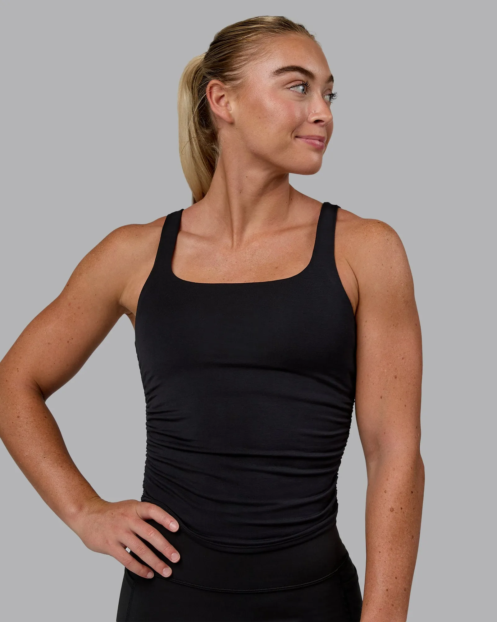 Ignite Scrunch Side Tank - Black sold by LSKD product image thumbnail 4