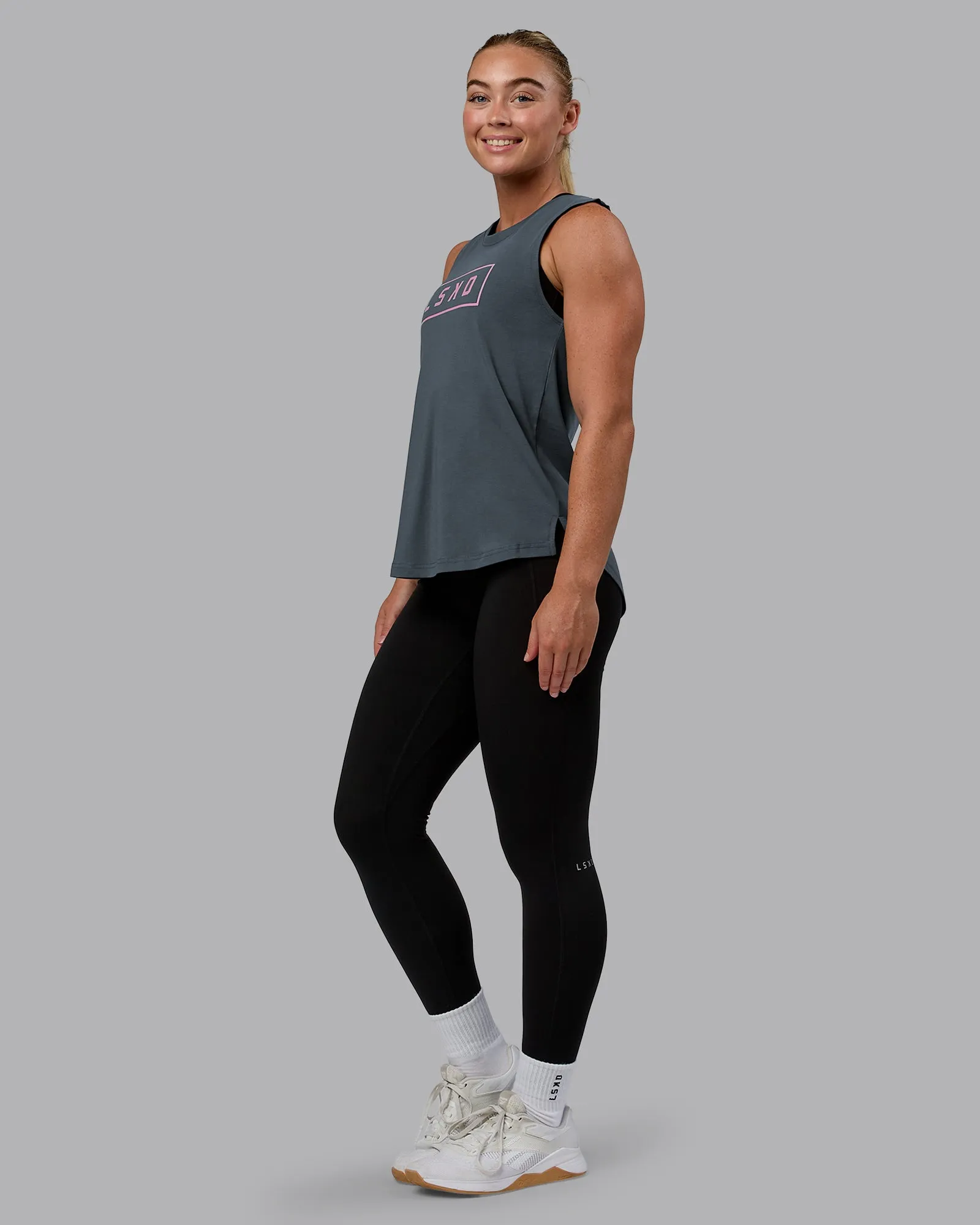 Luna FLXCotton Longline Tank - Turbulance-Bubblegum sold by LSKD product image thumbnail 2