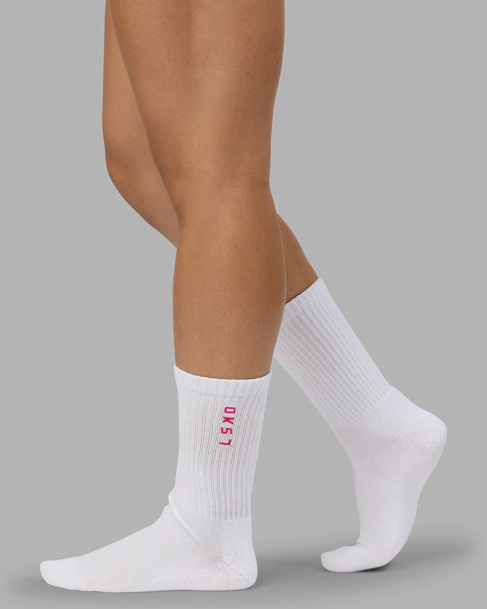 Signal Crew Socks 3 Pack - White-Black-Berry Pink sold by LSKD product image thumbnail 3