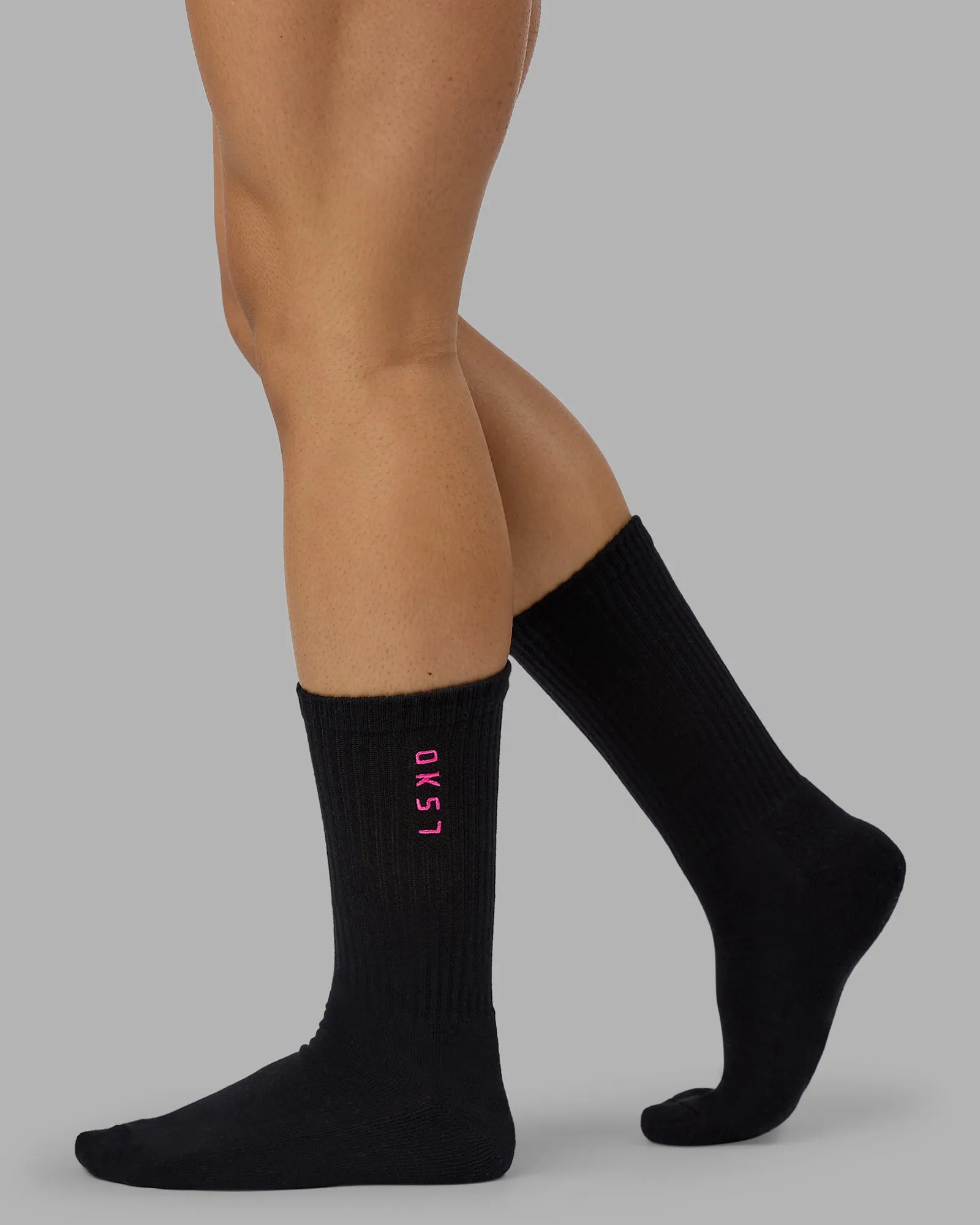 Signal Crew Socks 3 Pack - White-Black-Berry Pink sold by LSKD product image thumbnail 4