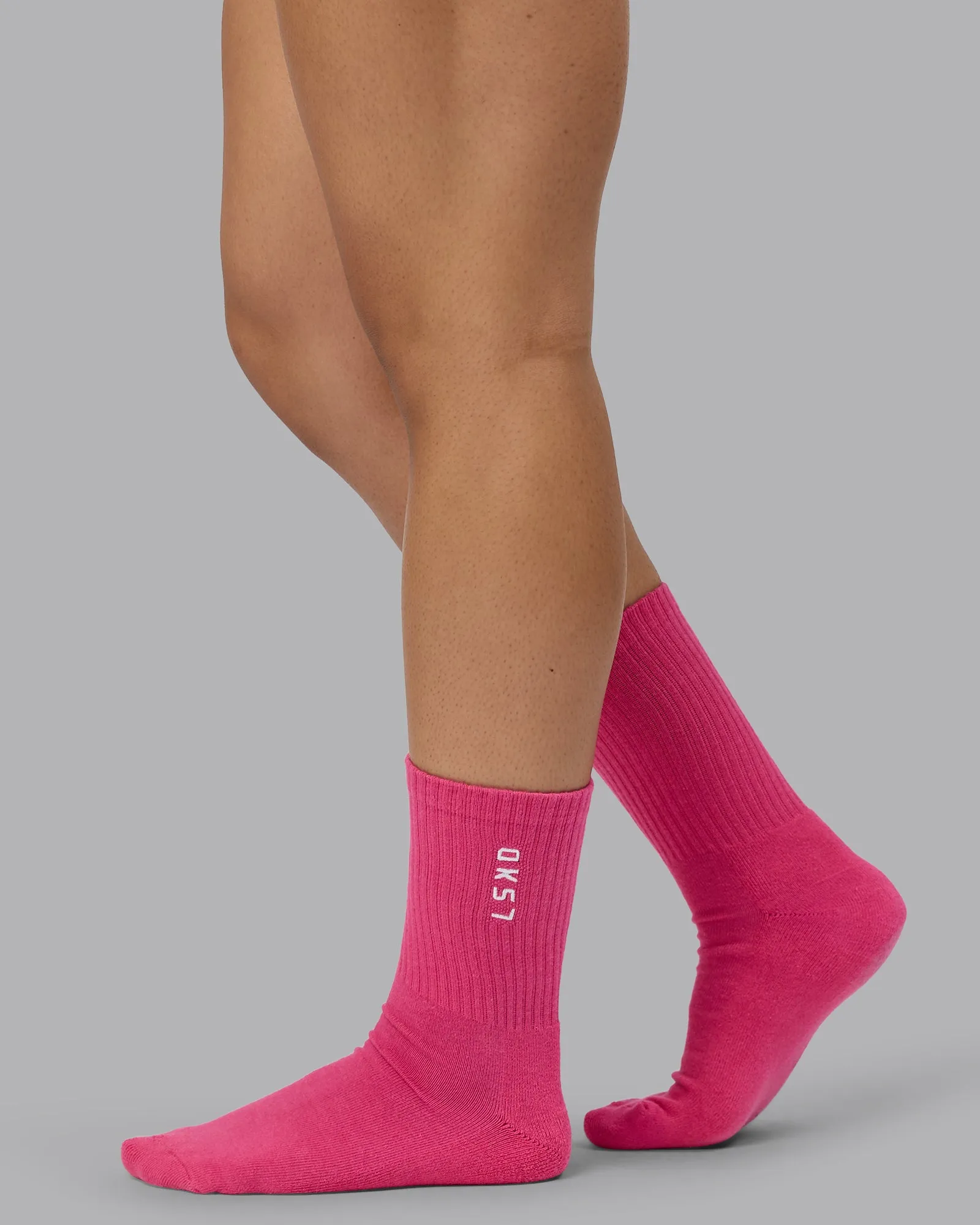 Signal Crew Socks 3 Pack - White-Black-Berry Pink sold by LSKD product image thumbnail 2
