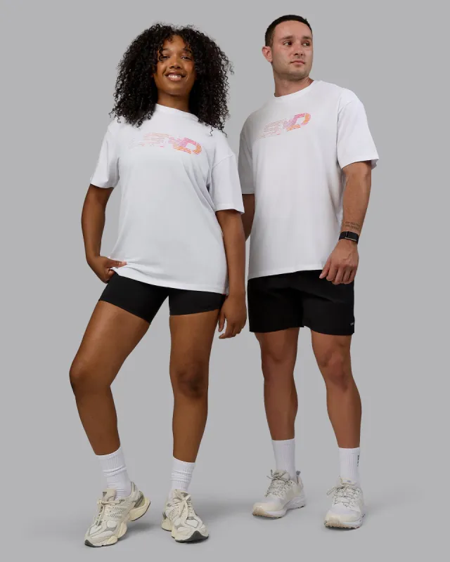 Motion FLXCotton Oversized Tee - White-React Print sold by LSKD