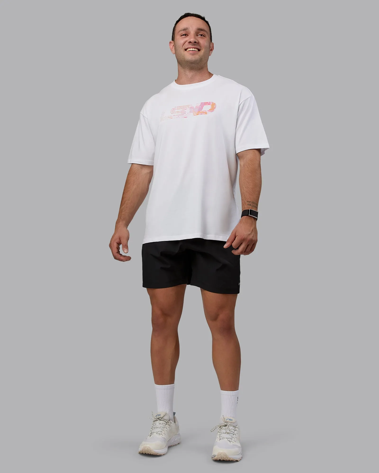 Motion FLXCotton Oversized Tee - White-React Print sold by LSKD product image thumbnail 5