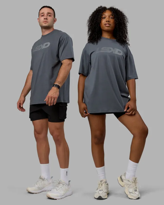 Motion FLXCotton Oversized Tee - Turbulence-Metallic Silver sold by LSKD