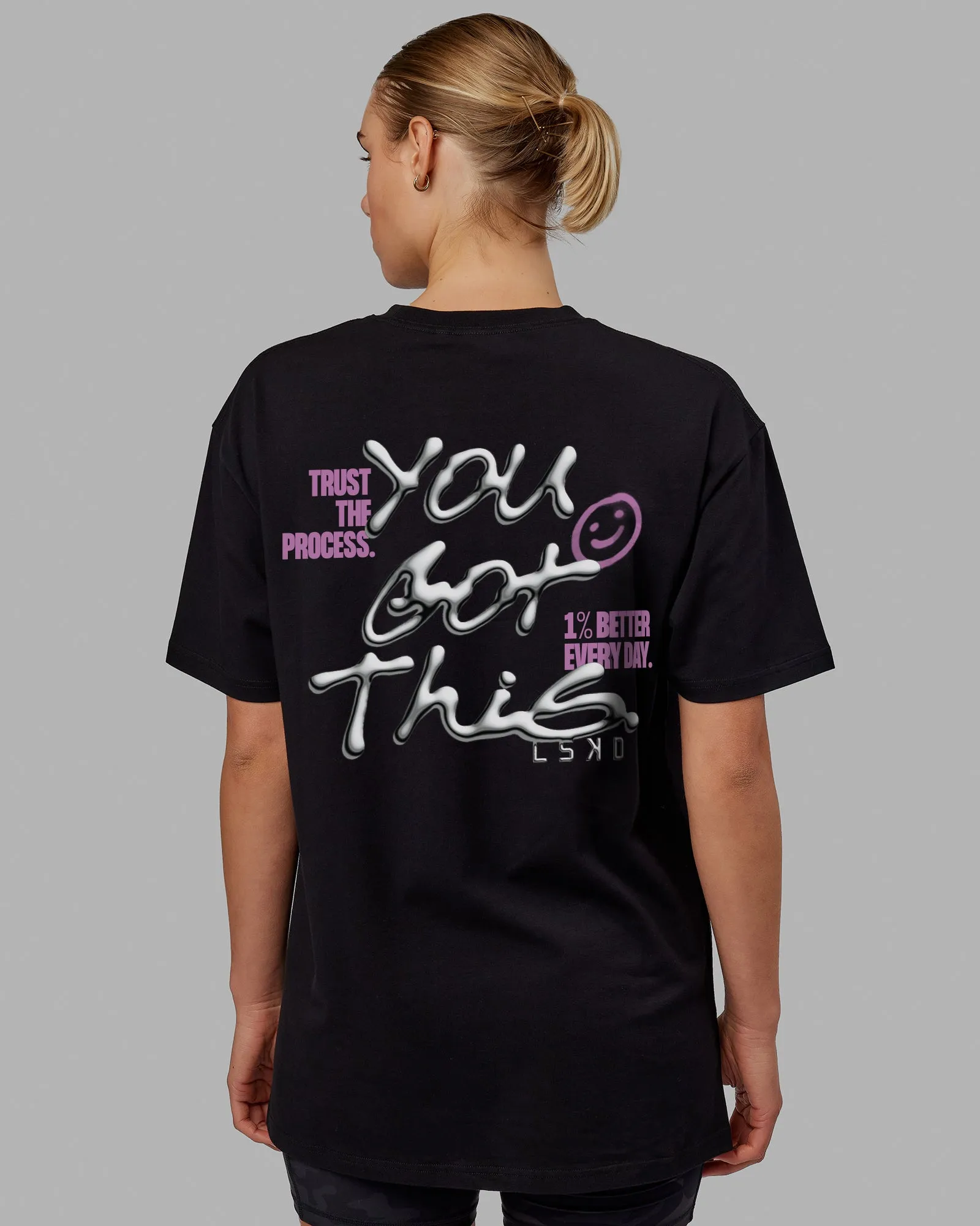 Unisex You Got This FLXCotton Tee Oversize - Black-Pink sold by LSKD product image thumbnail 2