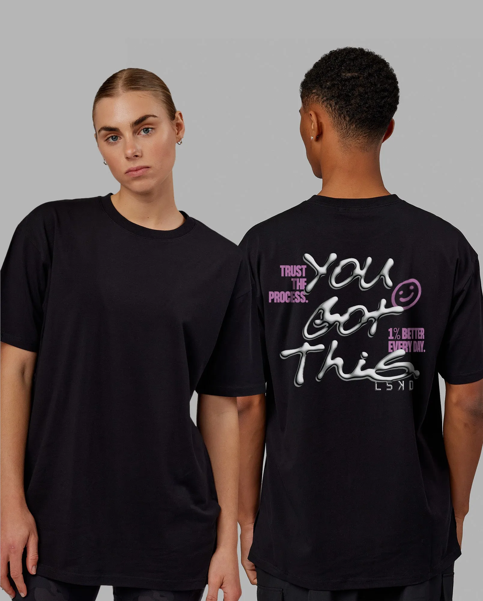 Unisex You Got This FLXCotton Tee Oversize - Black-Pink sold by LSKD