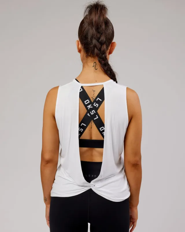 Swivel Open Back Tank - White sold by LSKD