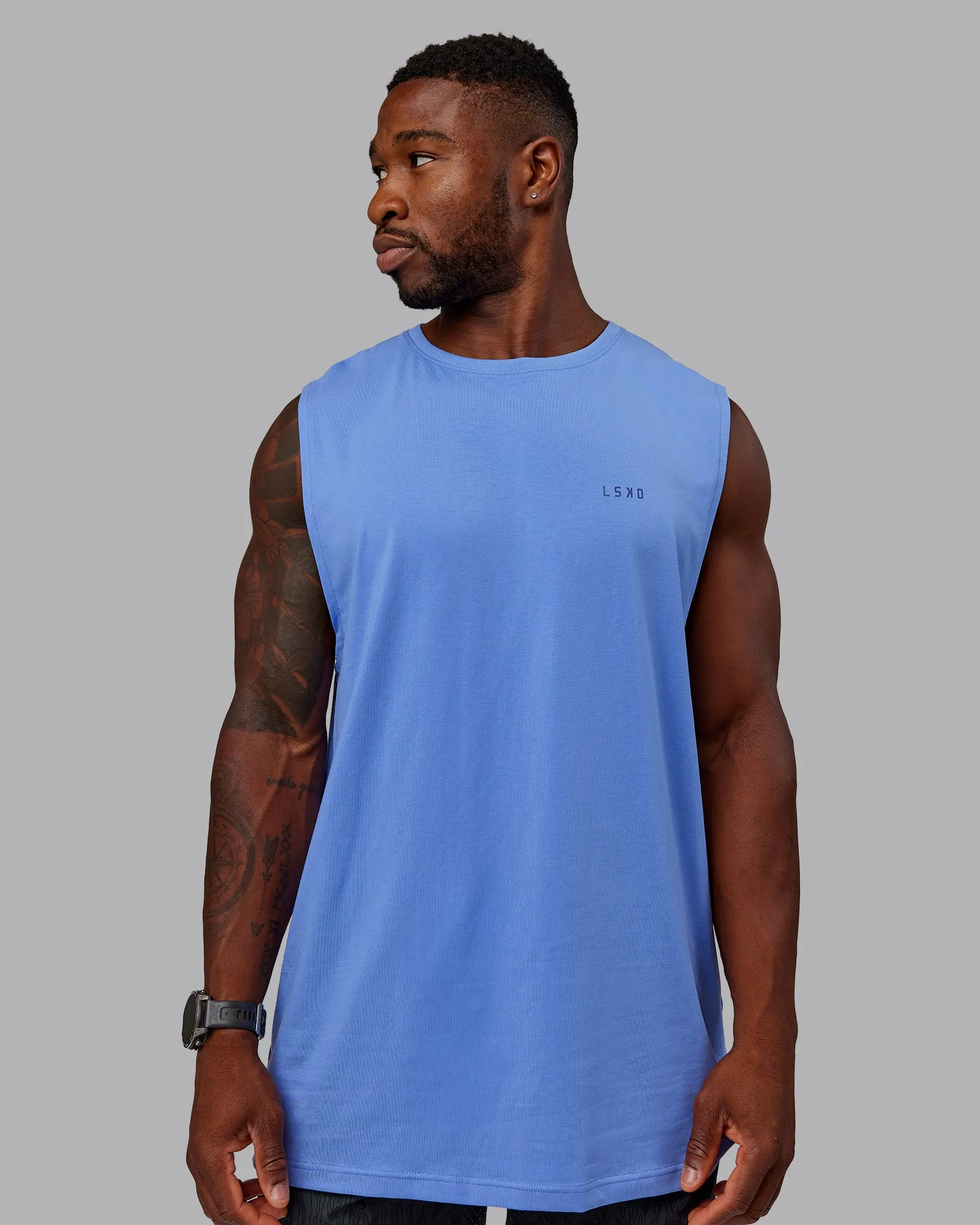 Move Fast Value Series FLXCotton Tank - Cornflower Blue-Future Dusk sold by LSKD