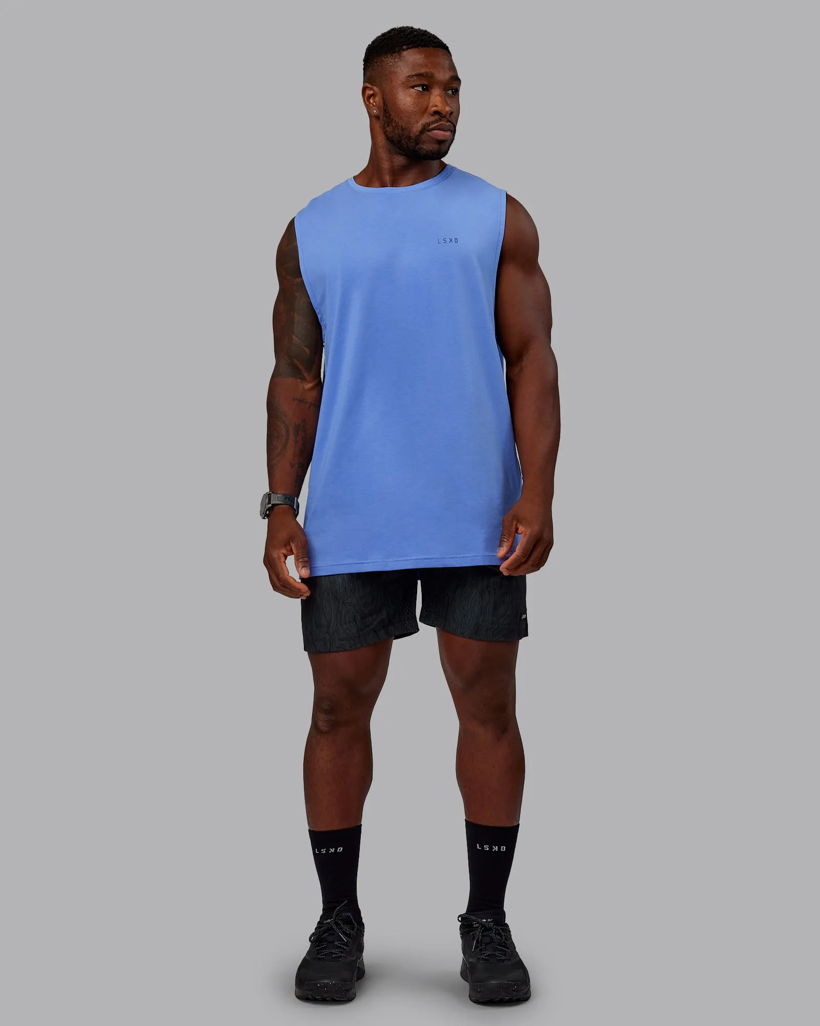 Move Fast Value Series FLXCotton Tank - Cornflower Blue-Future Dusk sold by LSKD product image thumbnail 4