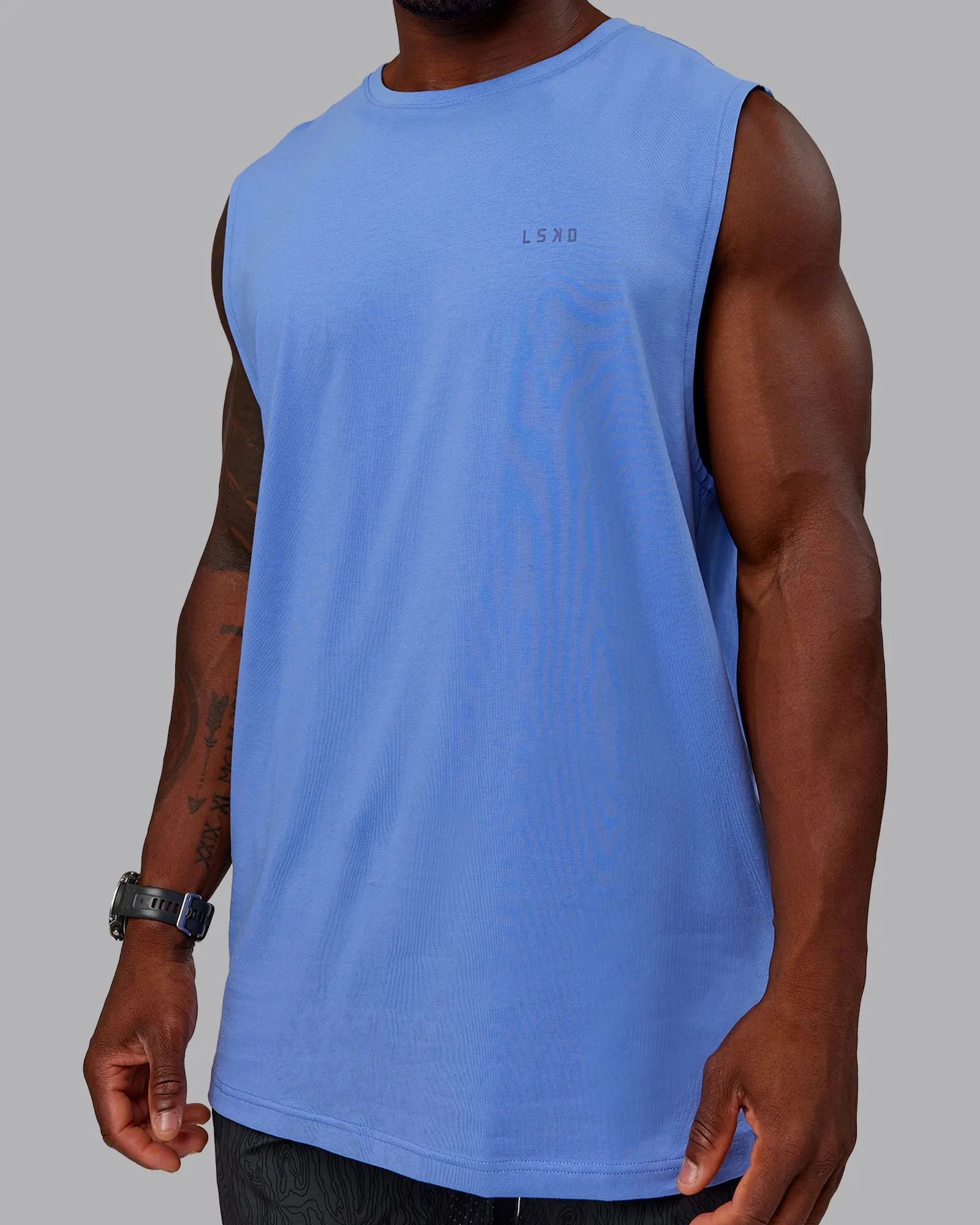 Move Fast Value Series FLXCotton Tank - Cornflower Blue-Future Dusk sold by LSKD product image thumbnail 5