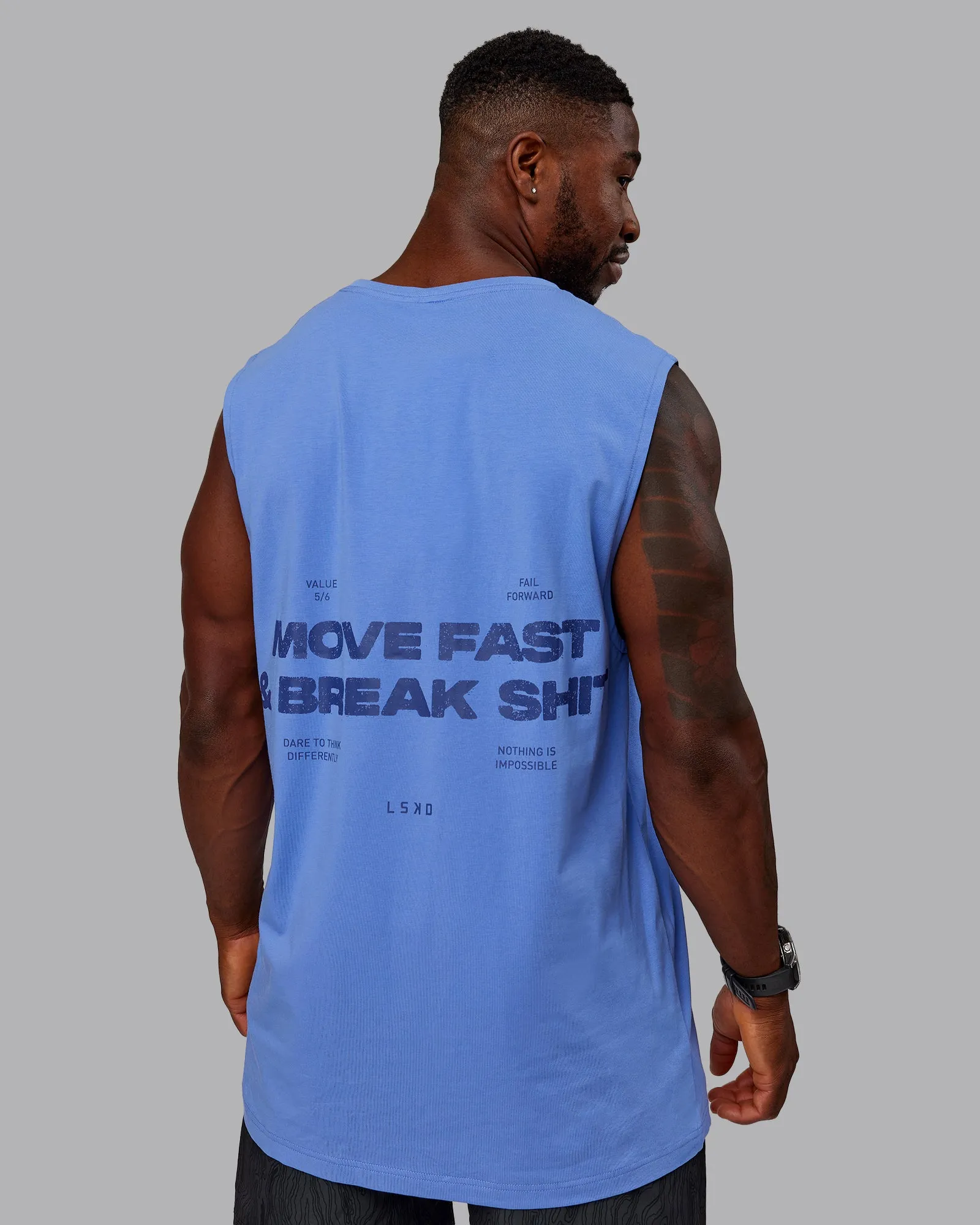 Move Fast Value Series FLXCotton Tank - Cornflower Blue-Future Dusk sold by LSKD product image thumbnail 2