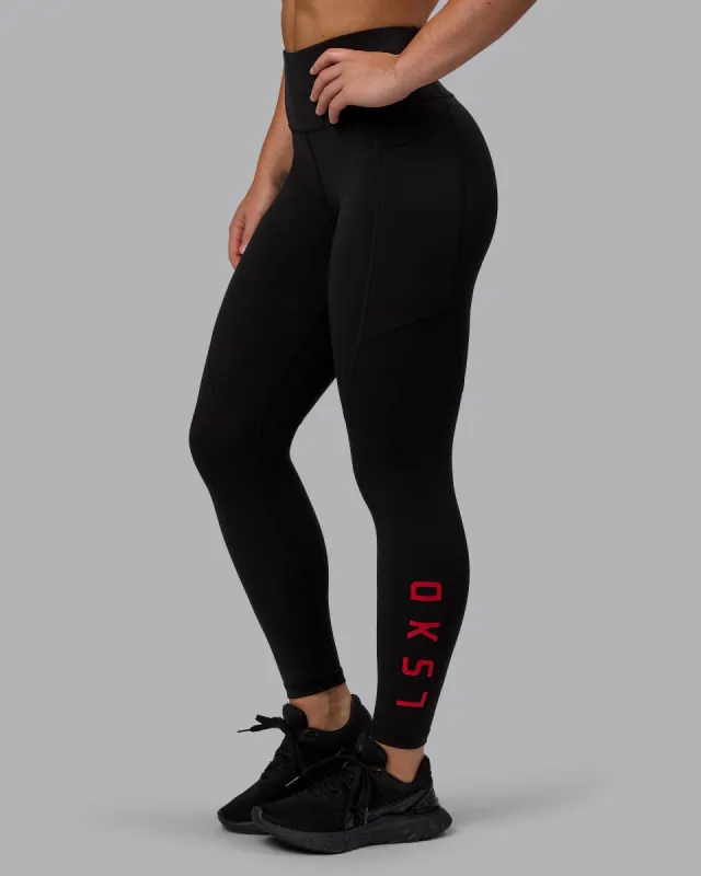 Rep 7/8 Length Tight - Black-Crimson sold by LSKD