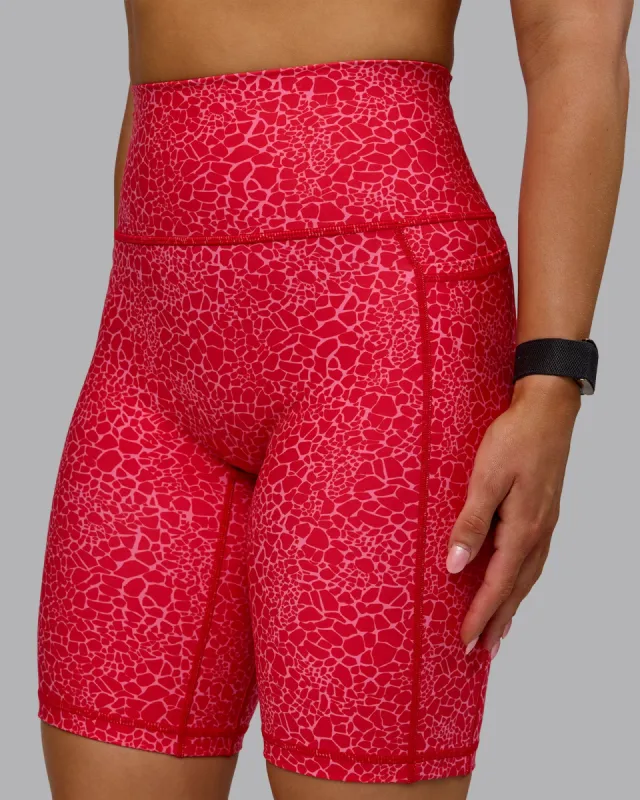 Fusion Bike Short with Pockets - Red Vitality Print sold by LSKD