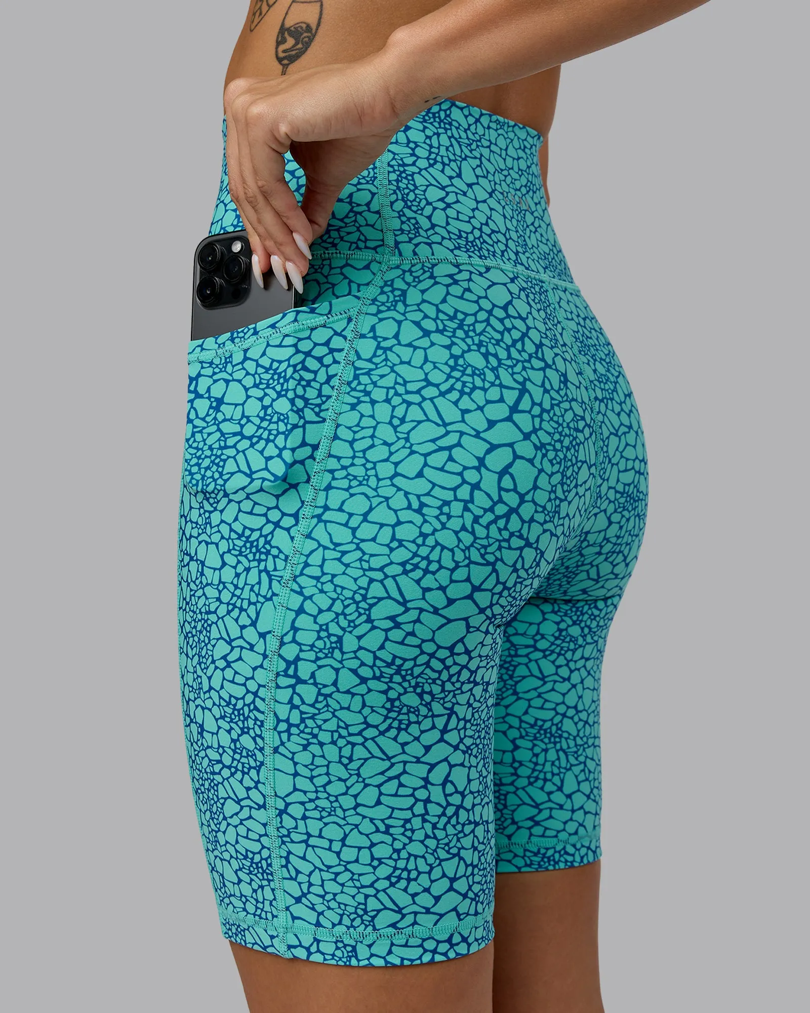 Fusion Bike Short with Pockets - Aquatic Awe Vitality Print sold by LSKD product image thumbnail 3