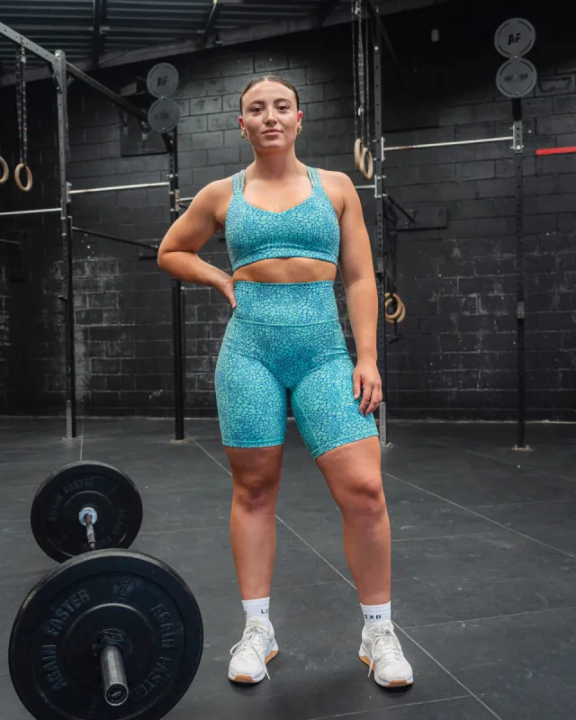 Fusion Bike Short with Pockets - Aquatic Awe Vitality Print sold by LSKD