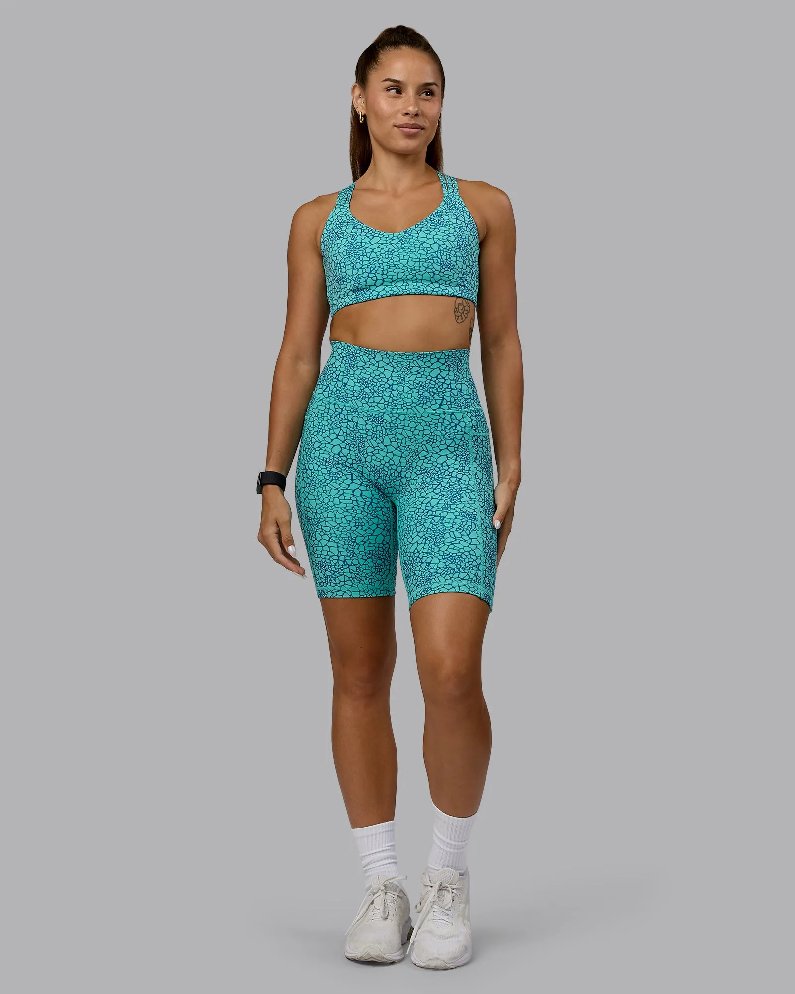 Fusion Bike Short with Pockets - Aquatic Awe Vitality Print sold by LSKD product image thumbnail 5