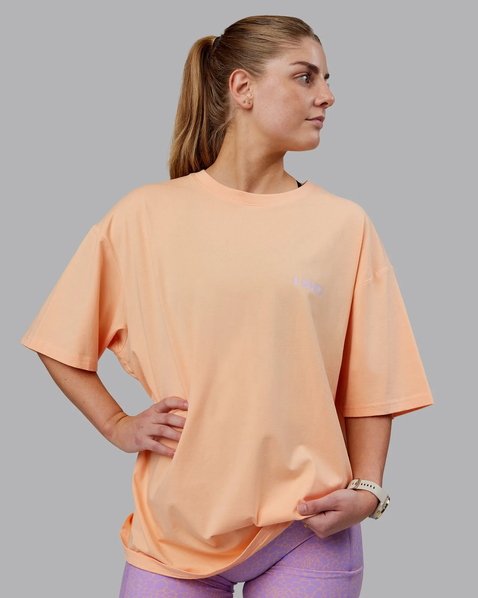 E.T.J FLXCotton Tee Oversize - Peach Fuzz-Purple sold by LSKD product image thumbnail 4