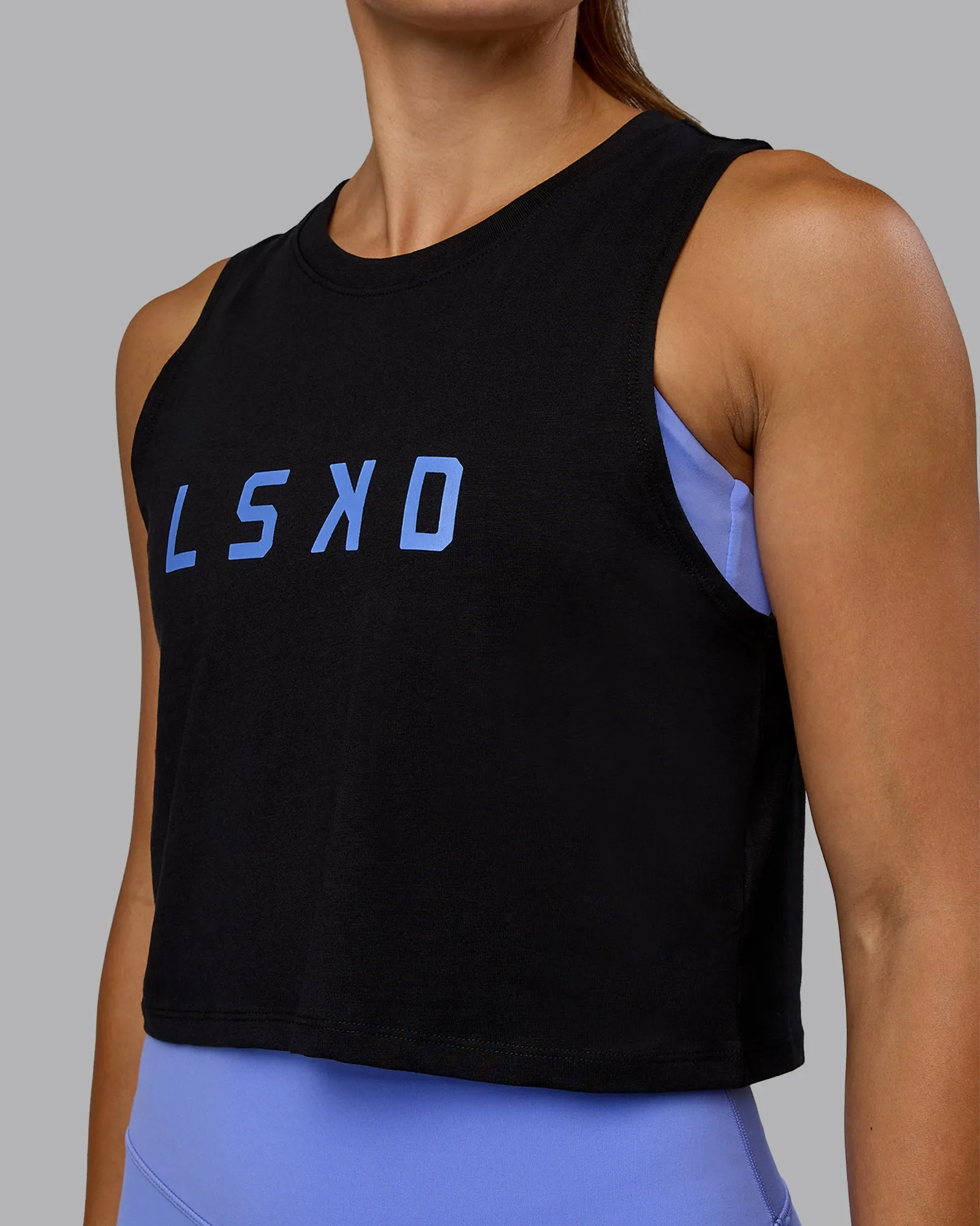 Agile FLXCotton Tank - Black-Baja Blue sold by LSKD product image thumbnail 3