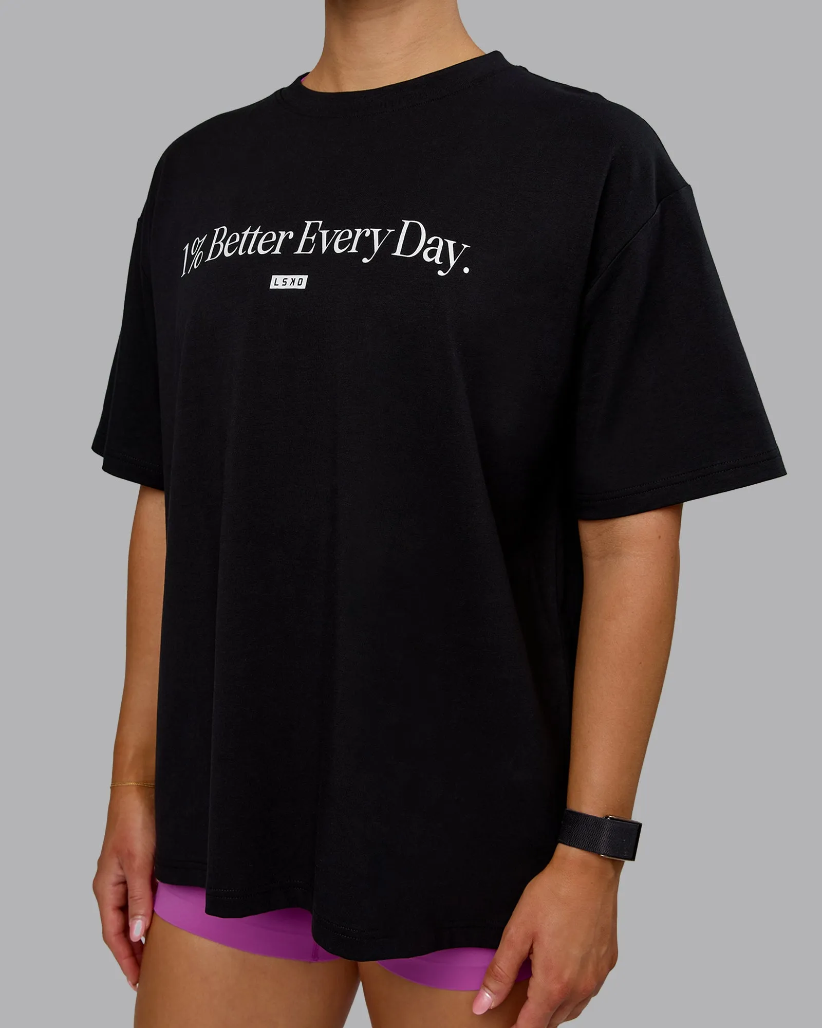 Go-To 1% Better FLXCotton Oversized Tee - Black-White sold by LSKD product image thumbnail 5