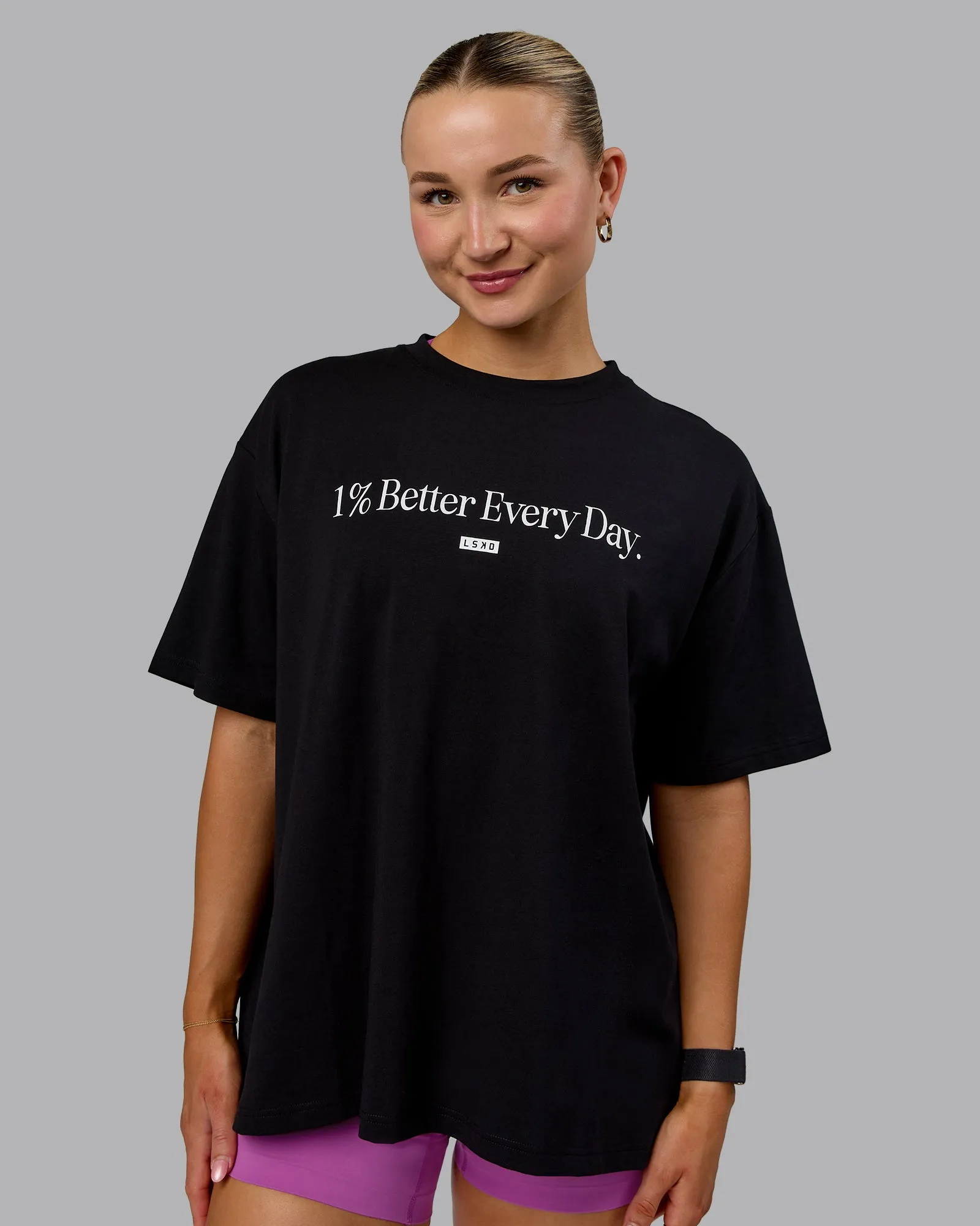 Go-To 1% Better FLXCotton Oversized Tee - Black-White sold by LSKD
