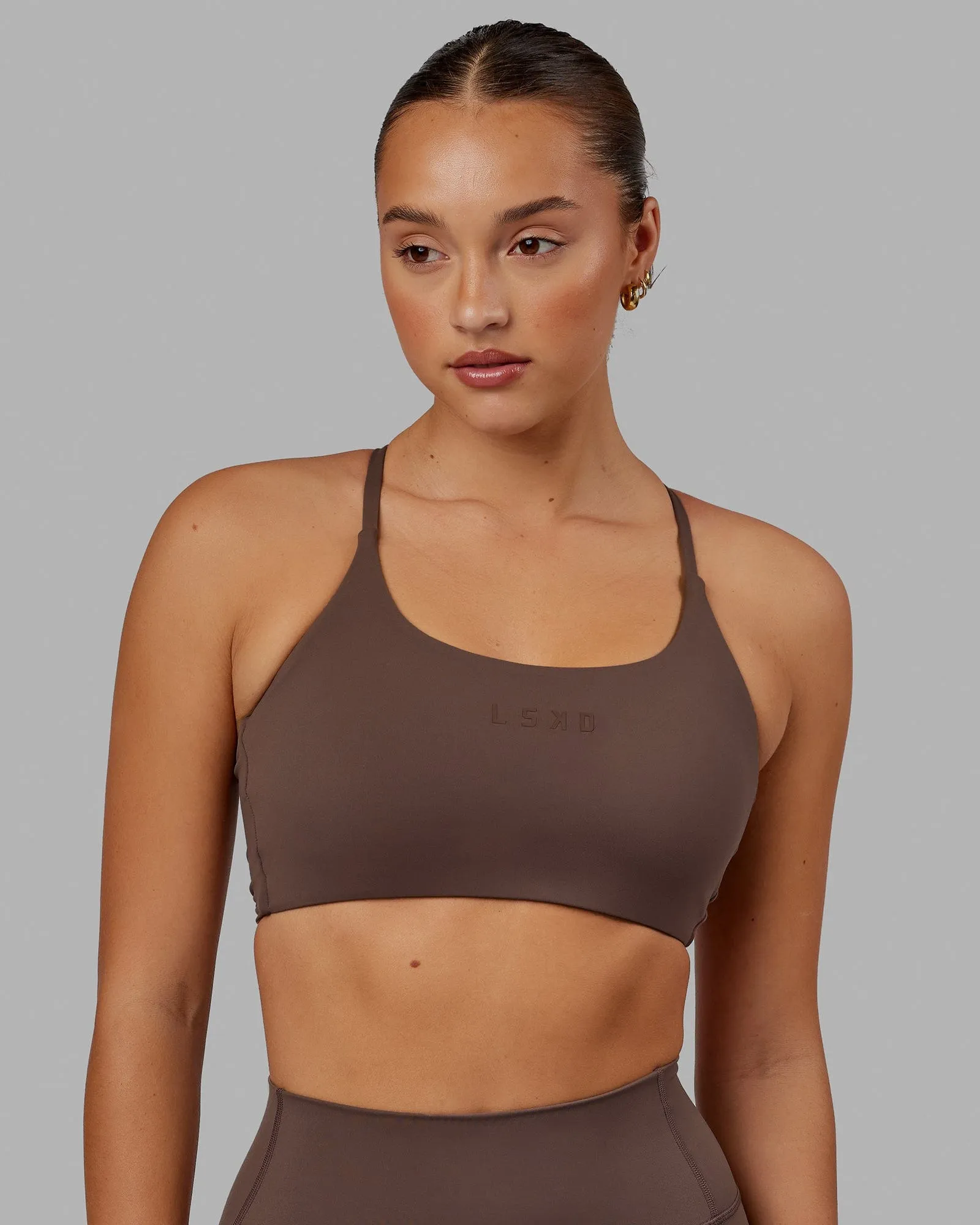 Twist Sports Bra - Peppercorn sold by LSKD product image thumbnail 2