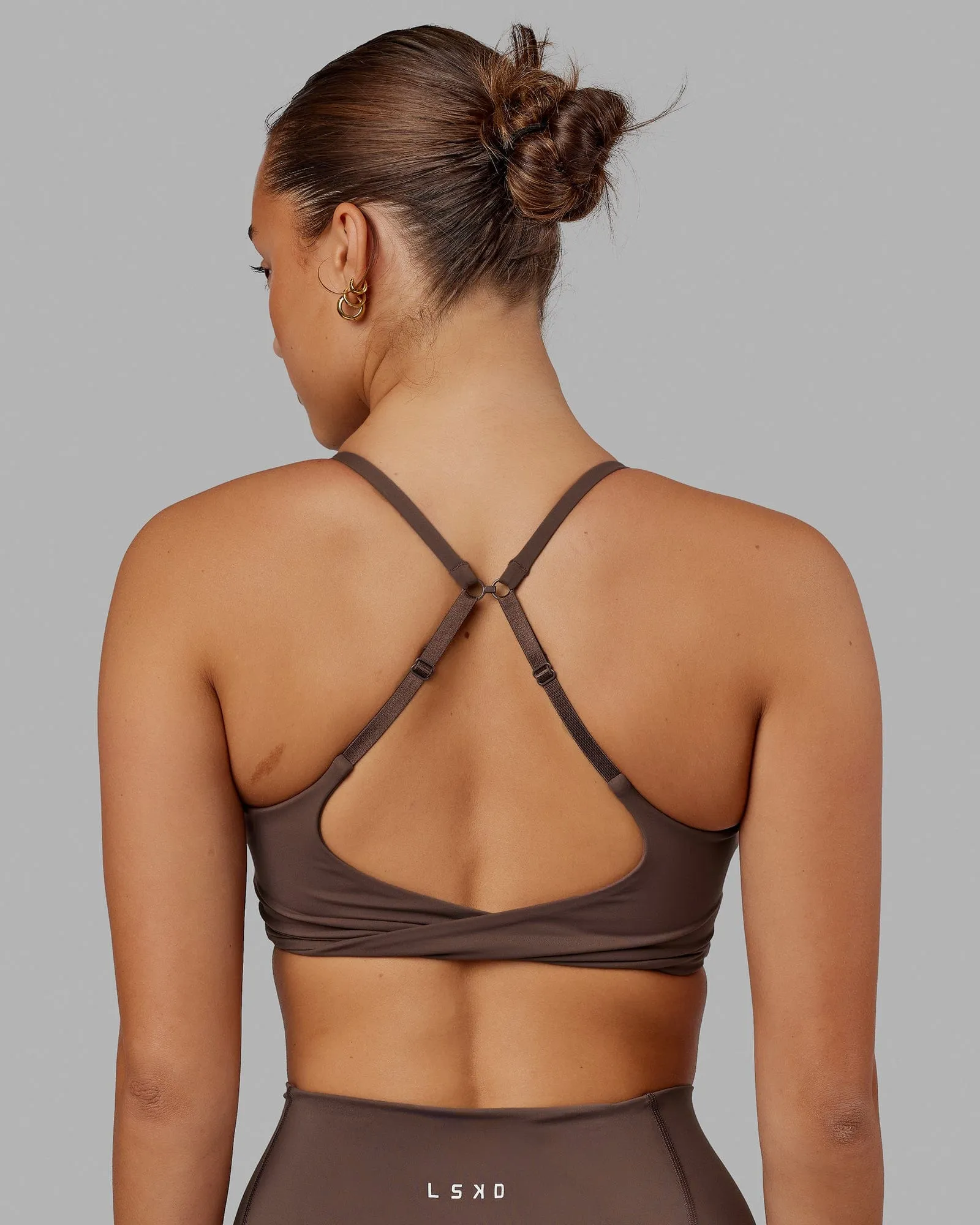 Twist Sports Bra - Peppercorn sold by LSKD