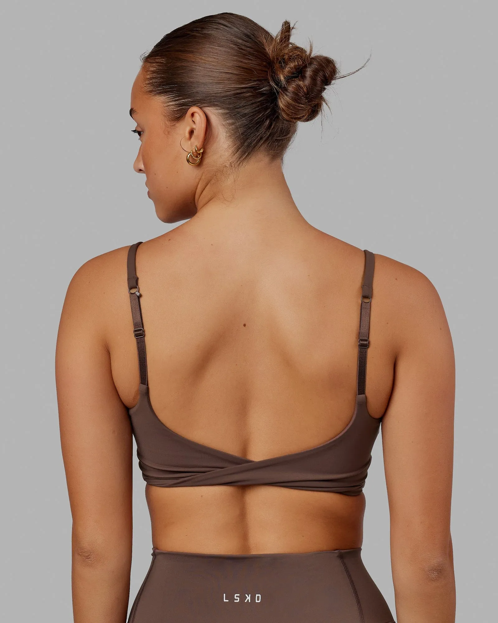 Twist Sports Bra - Peppercorn sold by LSKD product image thumbnail 4
