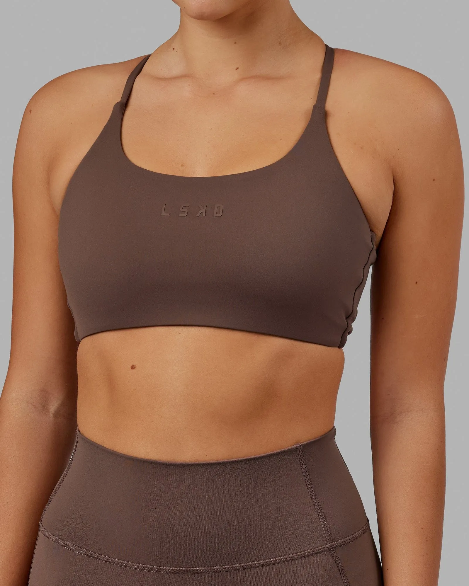 Twist Sports Bra - Peppercorn sold by LSKD product image thumbnail 5