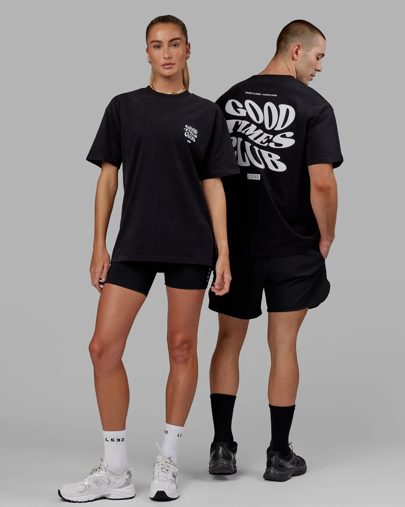 Unisex Good Times Heavyweight Tee Oversize - Black-White sold by LSKD