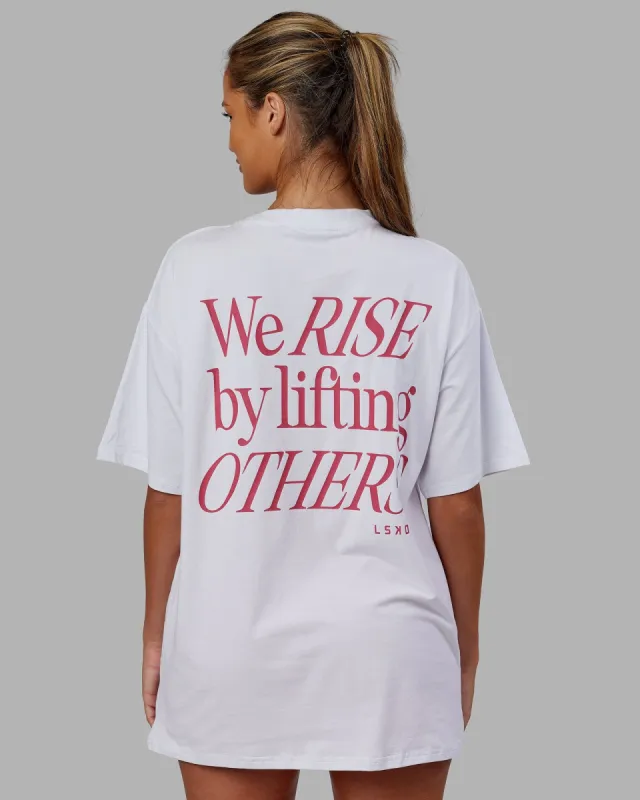 Unisex Lift-Up FLXCotton Tee Oversize - White-Pink sold by LSKD