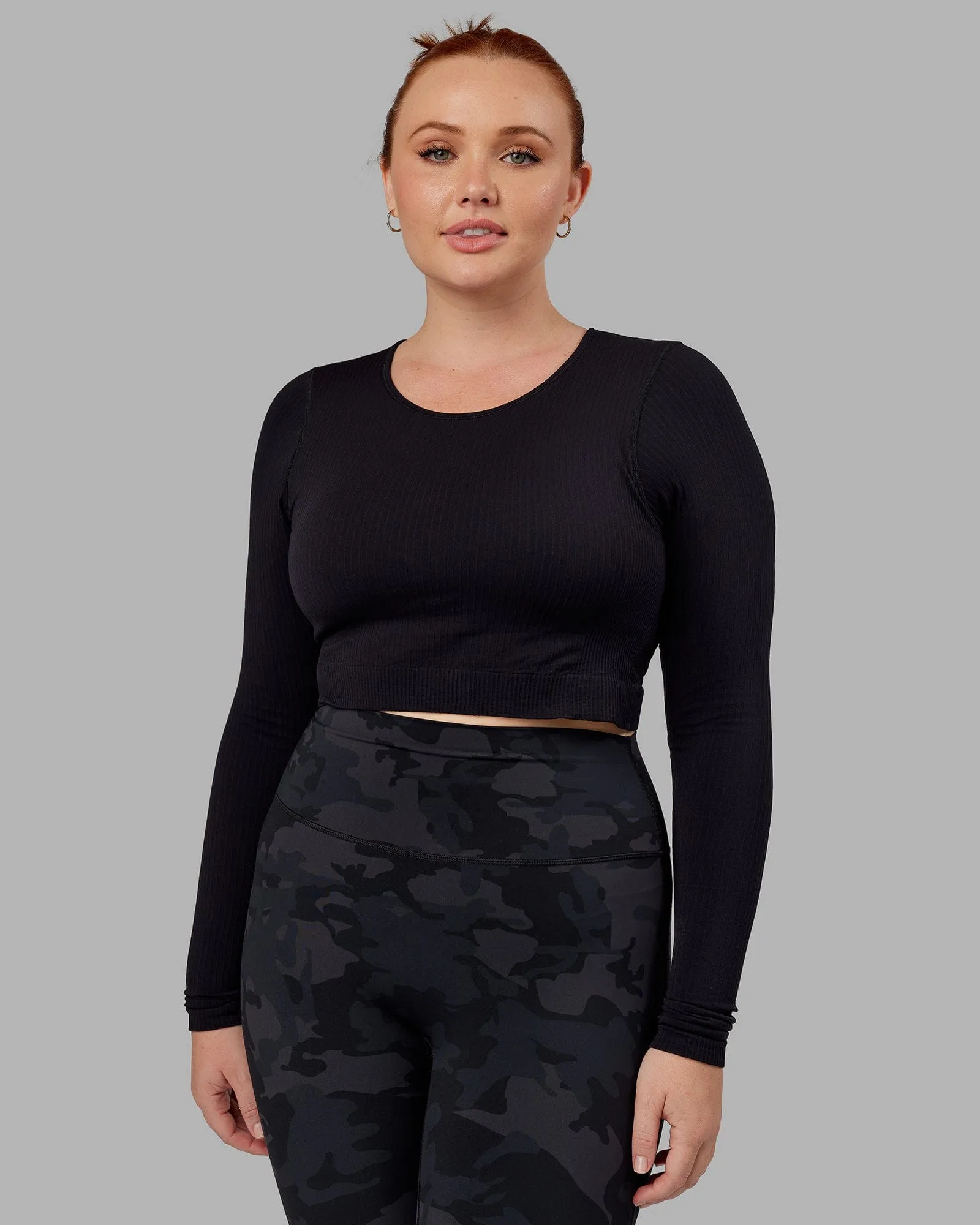 Ultra Soft Seamless LS Top - Black sold by LSKD product image thumbnail 2